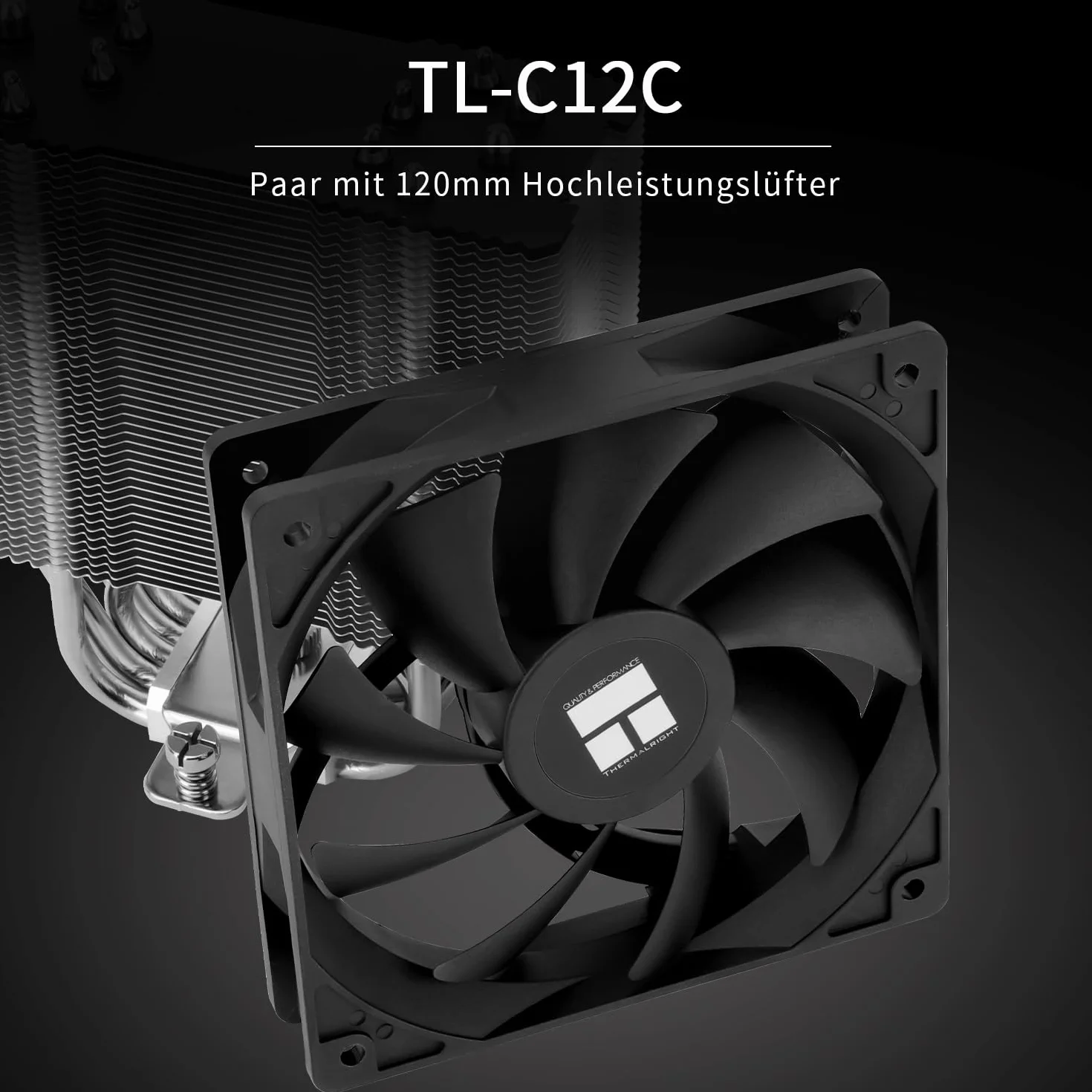 Thermalright Refroidisseur d'air pour processeur 6 caloducs TL-C12C PWM Quiet Fan 1550 tr/min AM4/AM5, Intel LGA1851/1700/1150/1151/1200