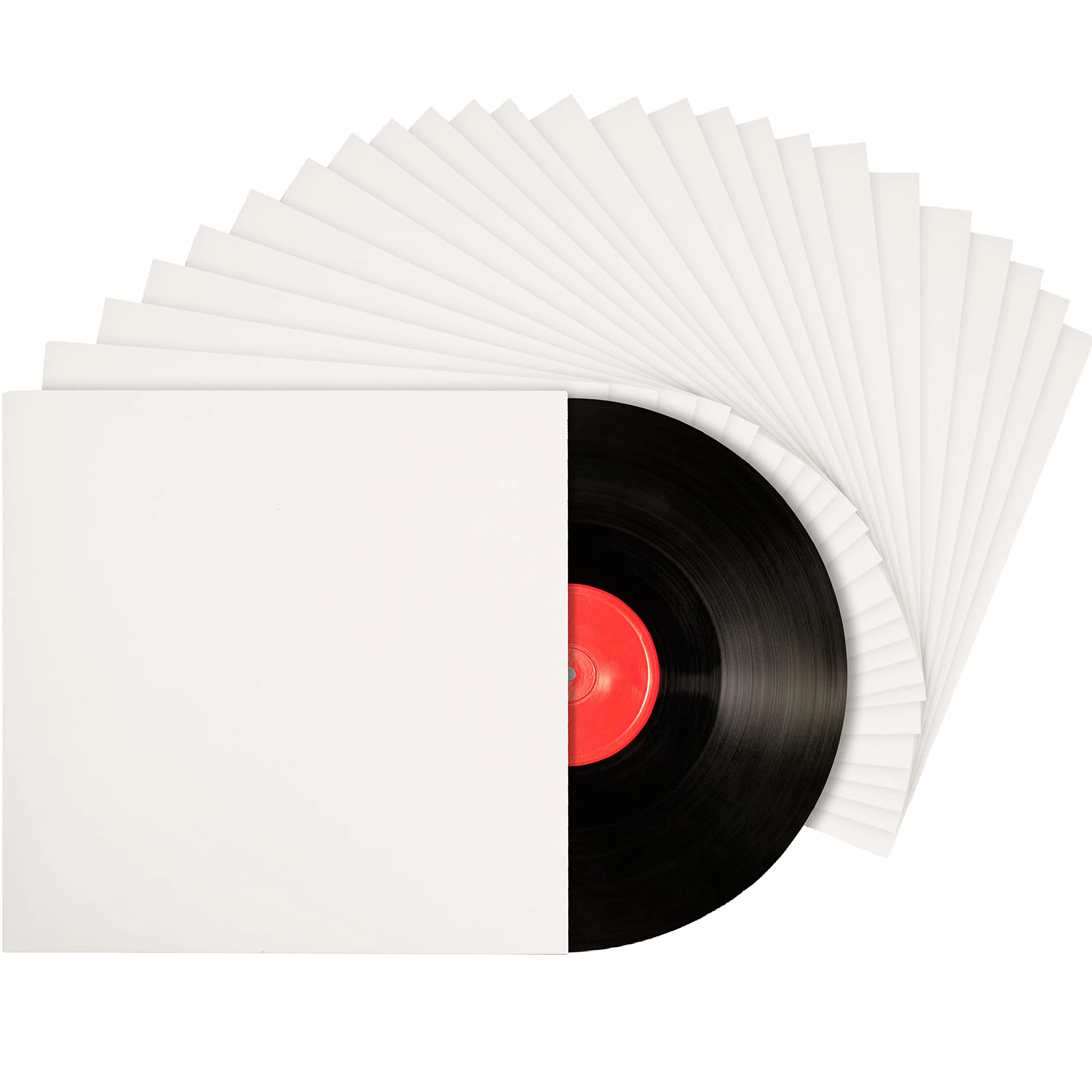 BELLE VOUS Pochette Vinyle 33 Tours Blanche de 12 Pouces (Lot de 25) - L31 X l31 cm - sans Trou Central, Protection Vinyle sans Acide - Pochettes d’Album Vierges et Brutes