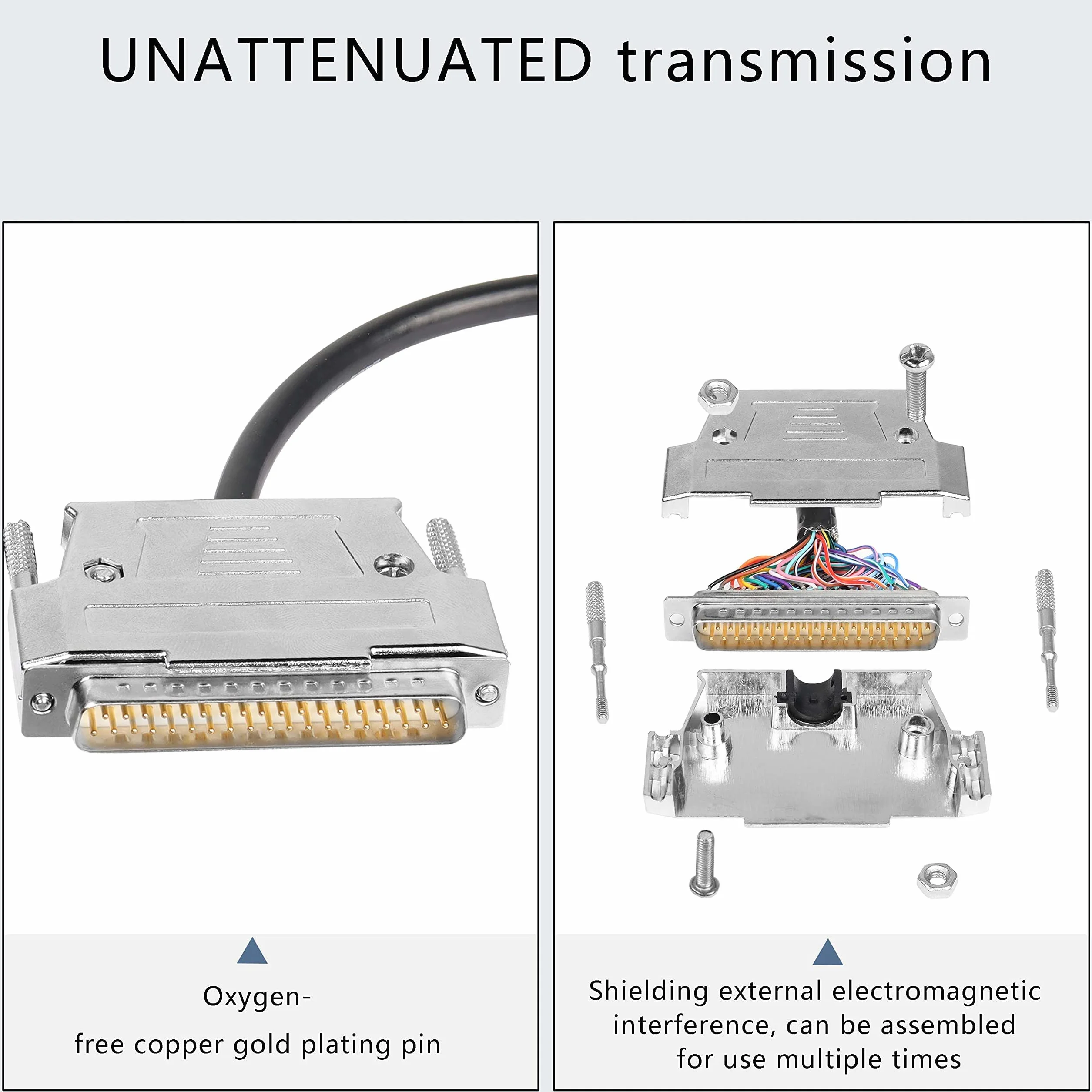 XMSJSIY Adaptateur de connecteur db37 câble d'extension série à 37 broches sans soudure câble de remplacement de prise de port à 37 broches avec fil nu - 1M (db37 mâle)