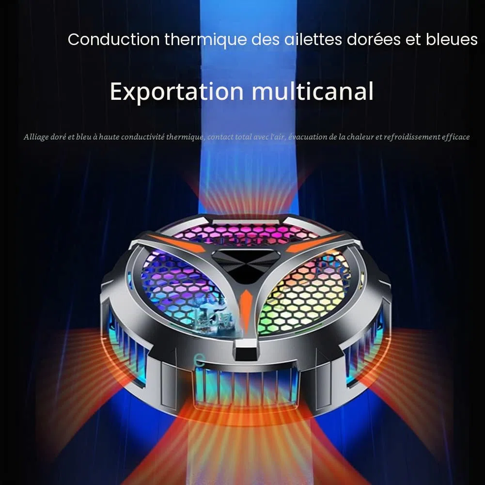 X42 Refroidisseur de tablette, refroidisseur de tablette, éclairage RVB, 10 cm, refroidisseur magnétique à semi-conducteur, ventilateur pour tablette