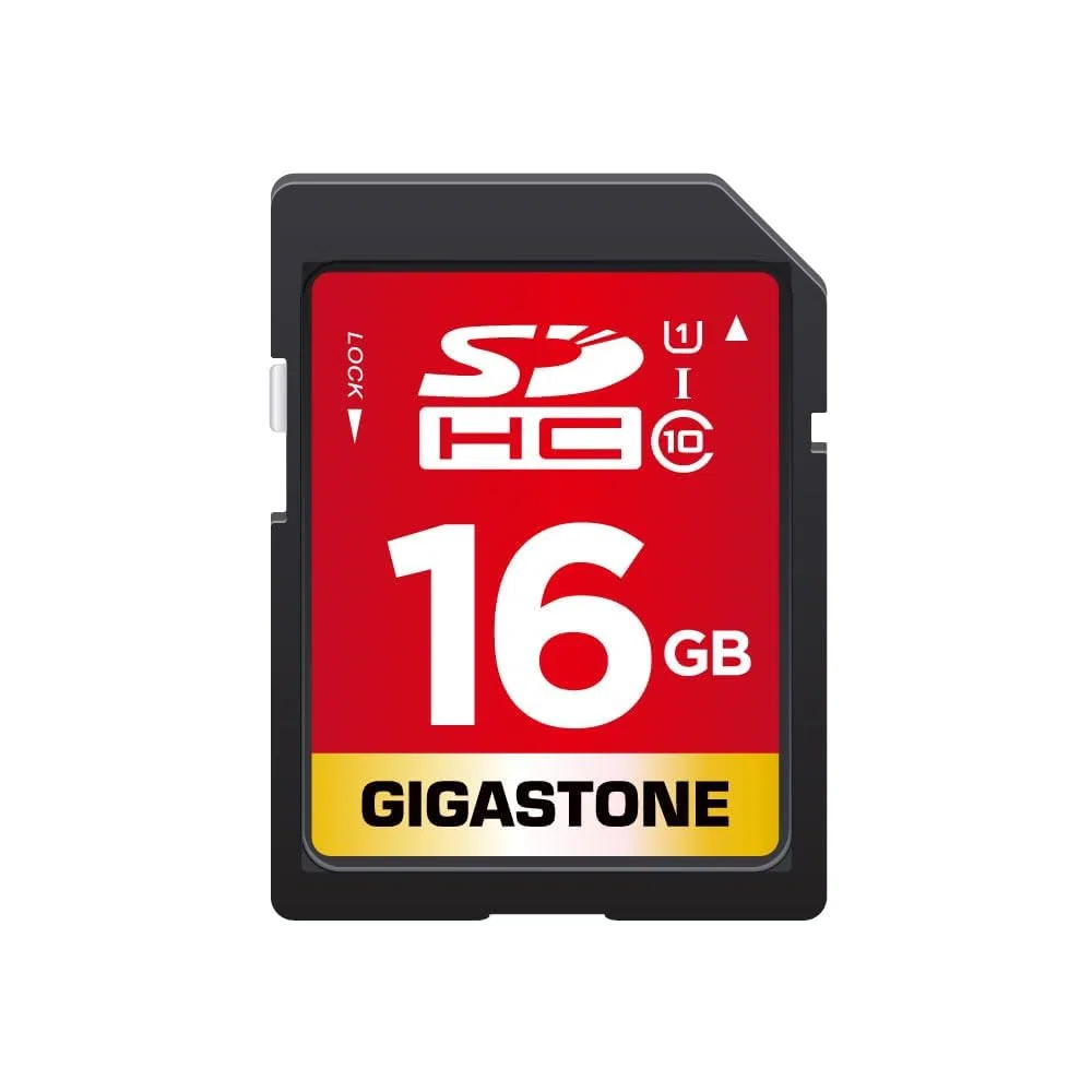 Gigastone 16 Go SDHC Carte Mémoire, Prime Série, Vitesse de Transfert allant jusqu'à 80 Mo/s. pour photos, vidéos, musique, fichiers, Caméscope, Caméra, PC, Classe 10 U1 UHS-I