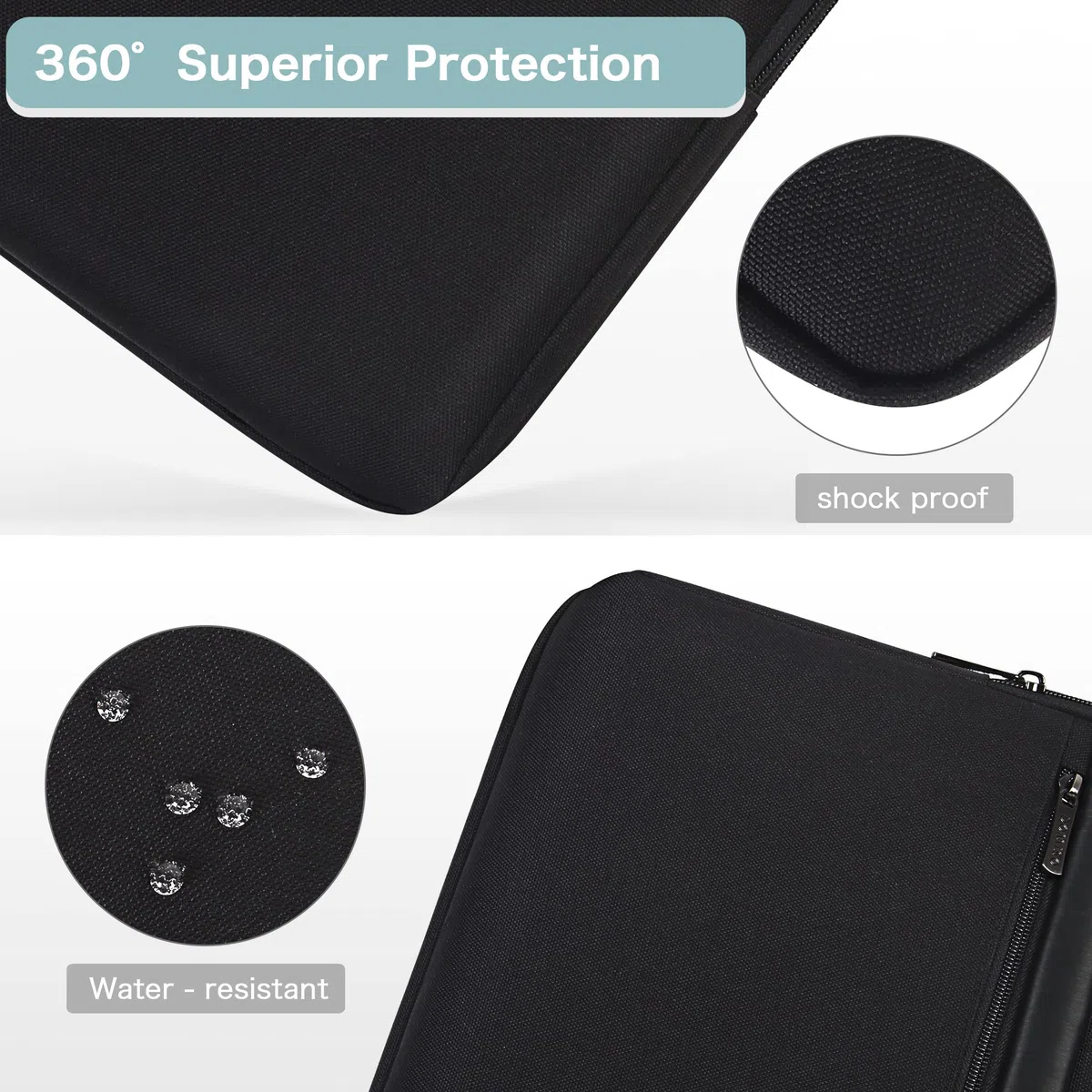 DOMISO Sac à bandoulière pour ordinateur portable 17,3" - Grande capacité - Noir