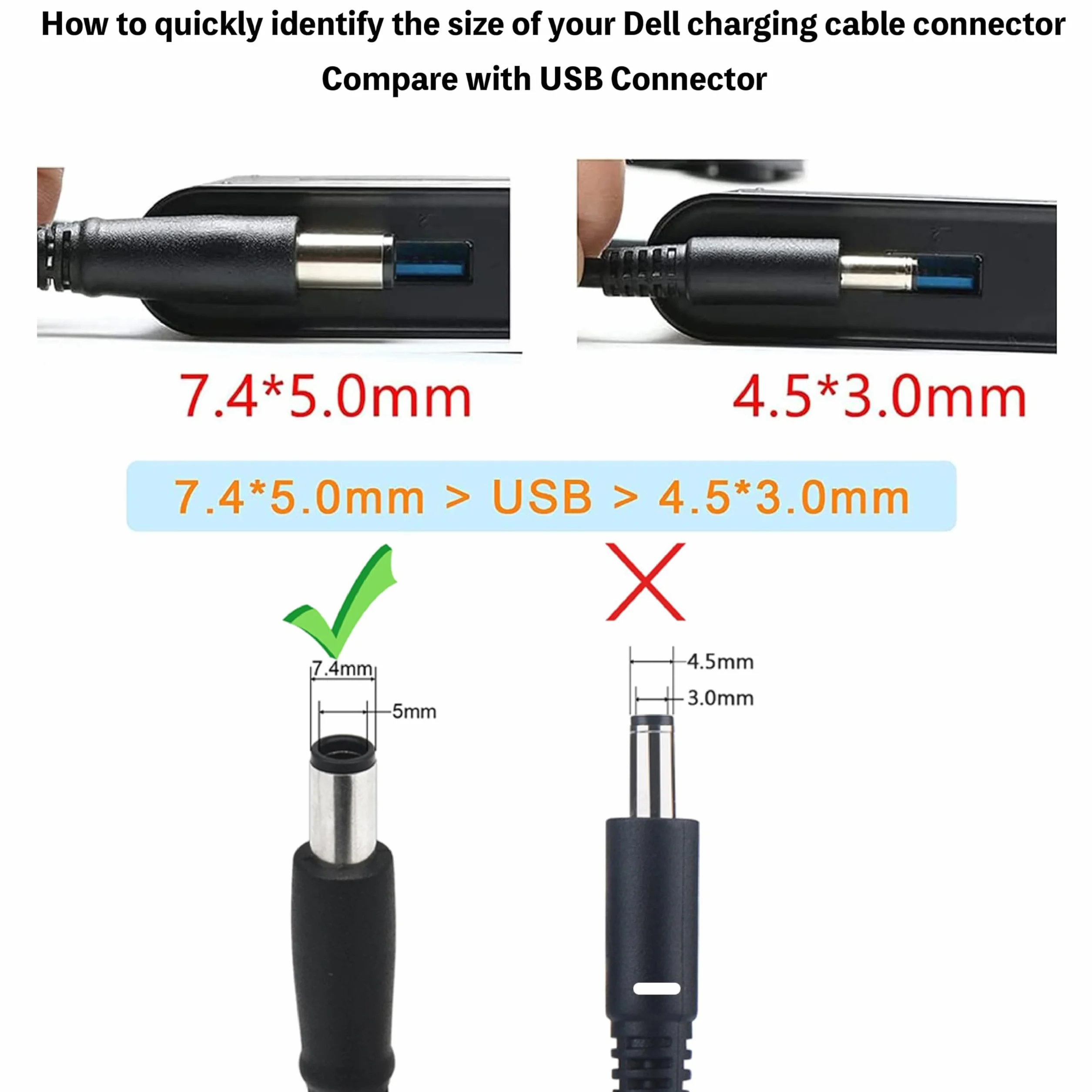 19,5V 4,62A 90W Alimentation Chargeur Ordinateur Portable pour Dell Latitude XPS Precision Vostro Adamo Studio Inspiron 19,5V 3,34A 65W