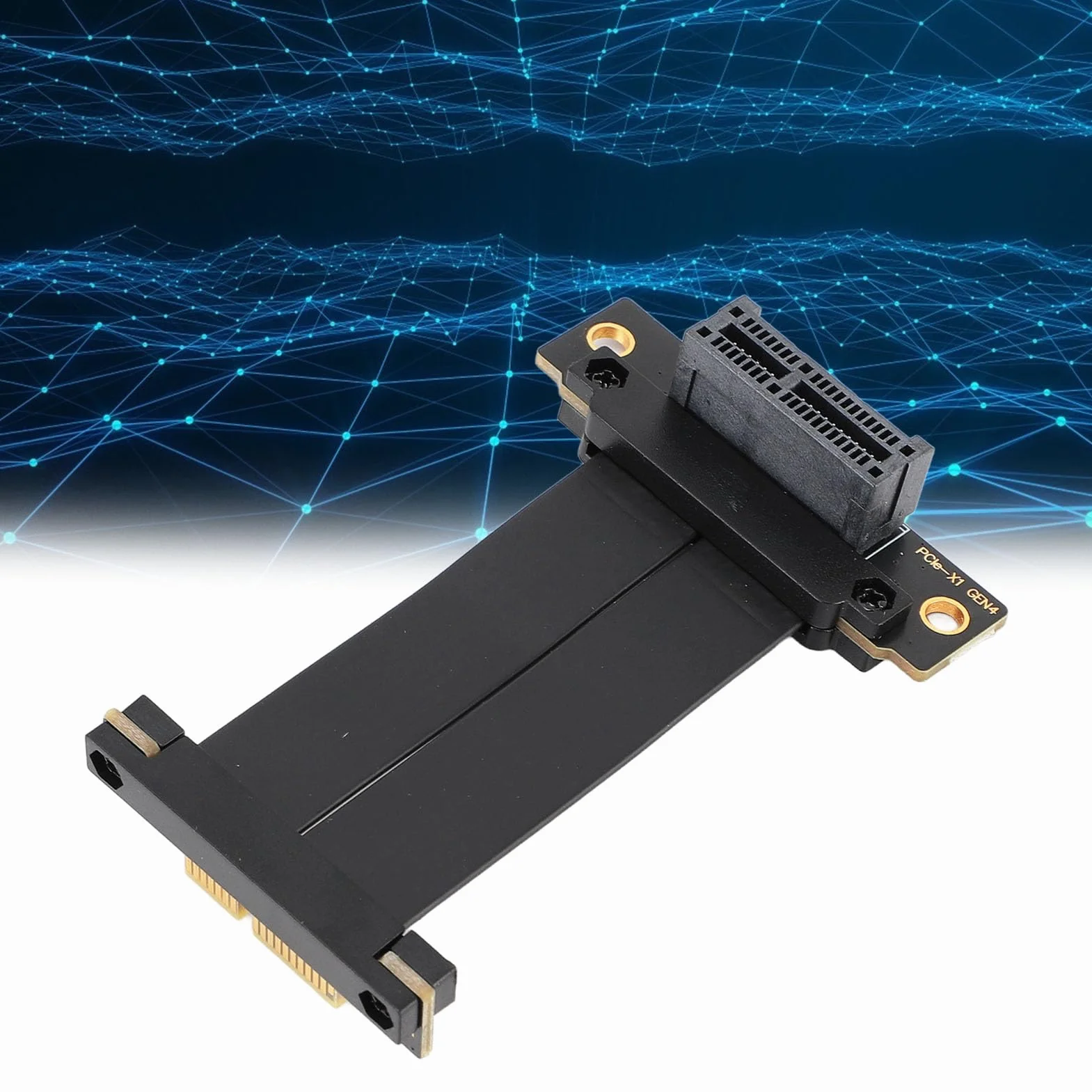 PCIe 4.0 X1 Extension Cable Riser Kabel Dual 90 Degrés Câble de Colonne Vertulaire du GPU à Angle Droit pour M.2, WiFi, Firewire, USB, Sound Cards (5 cm)