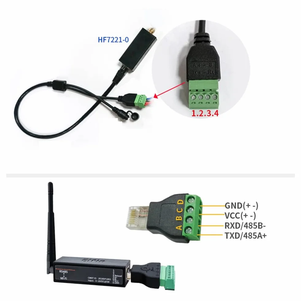 Convertisseur de modules RS485 vers port série - EW11A-0 - Protocole Modbus - Transfert de données via WiFi