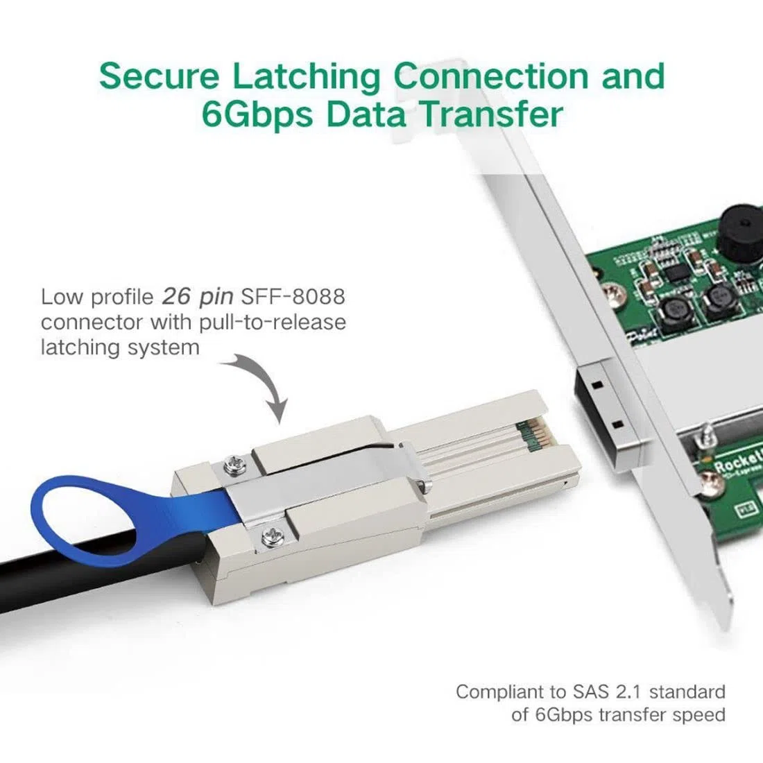 chenyang Câble SFF-8088 vers SFF-8088, câble d'extension externe Mini SAS SFF-8088 26 broches 4 voies pour disque de données RAID multivoies 6 Gbit/s