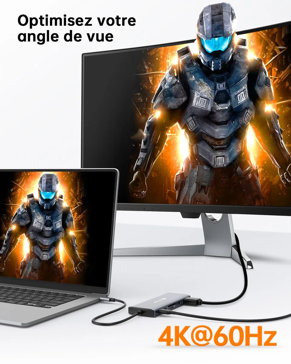 NOVOO Docking Station d'accueil USB C 12-en-1, Docking Station USB C, 2 HDMI, VGA, 5 USB Ports, 100W PD, Lecteur SD/TF, Compatible MacBook/Dell/HP/Surface