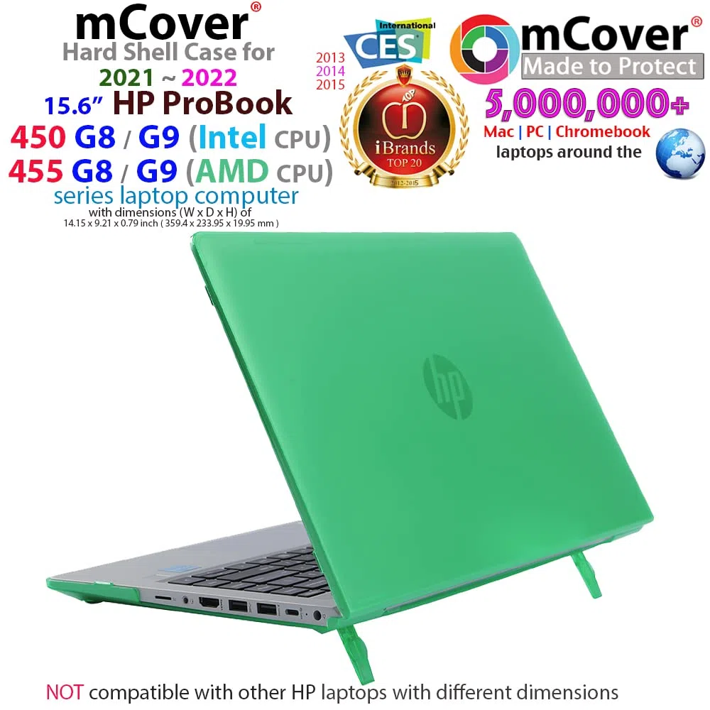 Coque mCover Compatible avec Les Ordinateurs Portables HP ProBook 450 G8/G9 et 455 G8/G9 Series 2021~2022 15,6" Uniquement (ne Convient Pas aux Autres modèles HP) Bleu