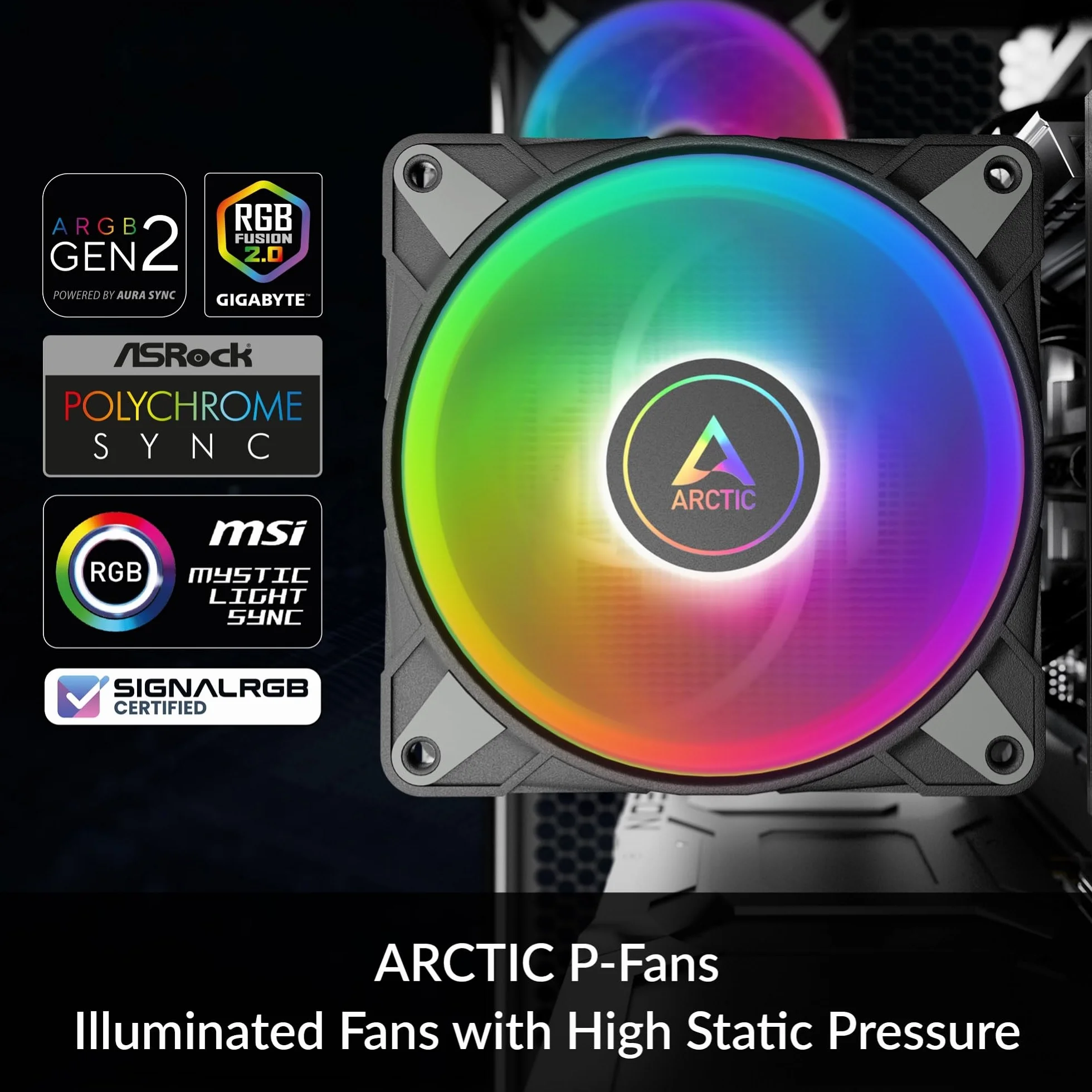 ARCTIC Freezer 36 A-RGB - Refroidisseur CPU monotour avec push-pull, deux ventilateurs P 120 mm à pression optimisée et éclairage ARGB, roulement fluidodynamique, 200-1800 rpm, incl. MX-6 - noir