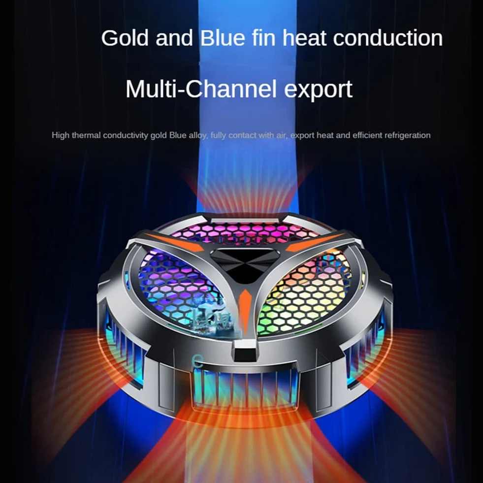 X42 Tablette Radiateur Tablette Refroidisseur RVB Coloré ÉClairage 10Cm Semi-Conducteur MagnéTique Refroidisseur Ventilateur de Refroidissement pour Tablette