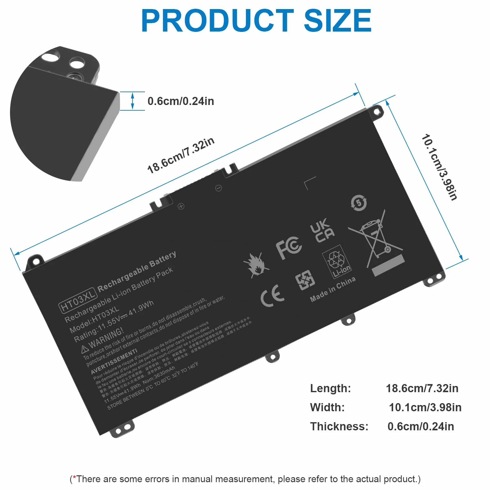 ASUNCELL 11.55V/41.9Wh HT03XL Batterie d'ordinateur Portable pour HP Pavilion 14-CE 14-CF 14-CK 14-CM 15-CS 15-CW 15-CU 15-DA 15-DB 15G-DR 17-by 17-CA, HP 240 245 250 255 G7 HT03XL HTO3XL
