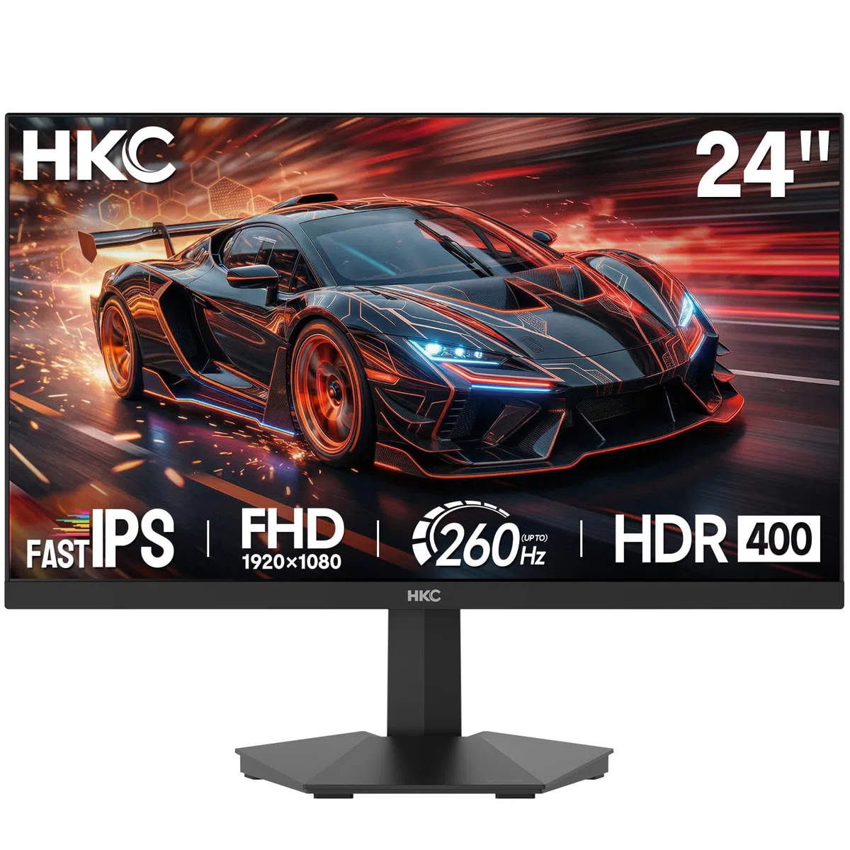 HKE G24H3D Écran PC Gamer 24 Pouces IPS FHD 240Hz Jusqu'à 260Hz HDR400 Ecran Gaming