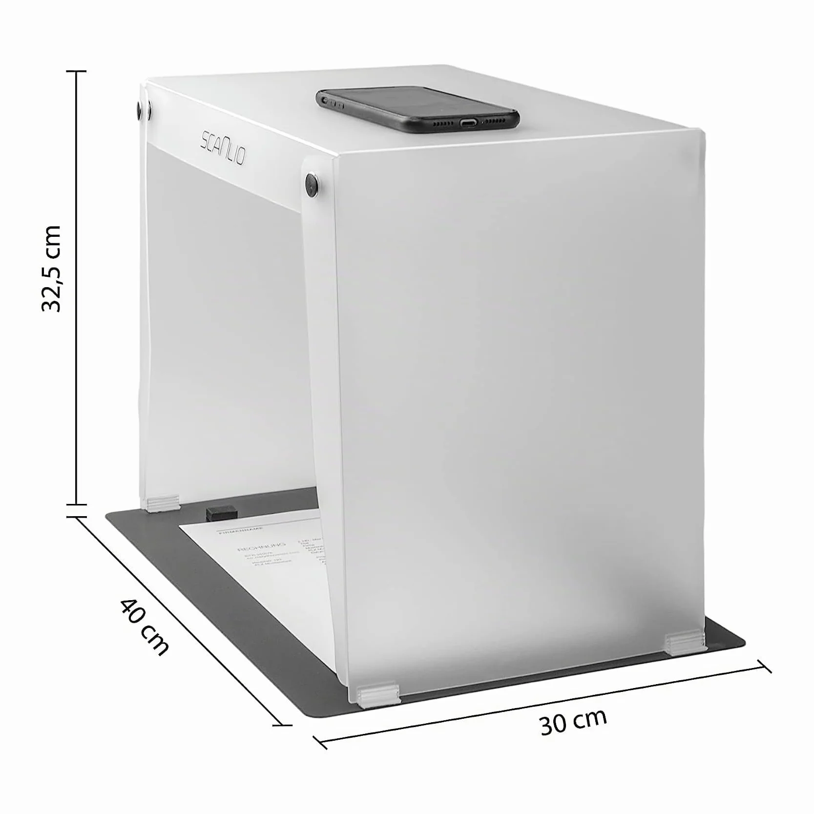 Pro | scanbox Pliable | Scanner des Documents Facilement et Rapidement avec Le Smartphone | Support pour Scanner de téléphone, Boite de Scan