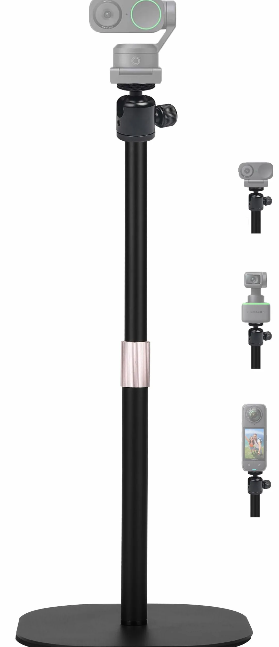 Support de table pour webcam 45 cm, support trépied robuste compatible avec les webcams Insta360 Link 2/Link 2C/Link PTZ 4K et caméras d'action X4 X3 X2