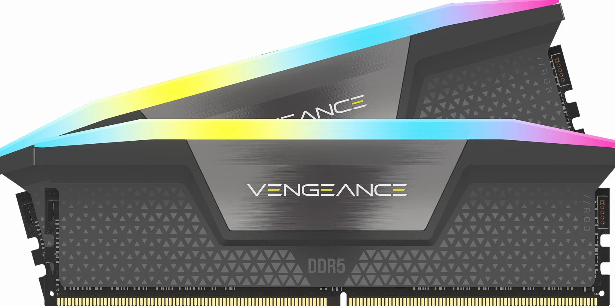 CORSAIR Vengeance RGB DDR5 RAM 32Go (2x16Go) Jusqu'à 6000MHz CL30 AMD Expo Intel XMP 3.0 Mémoire d'Ordinateur – Gris (CMH32GX5M2B6000Z30K)