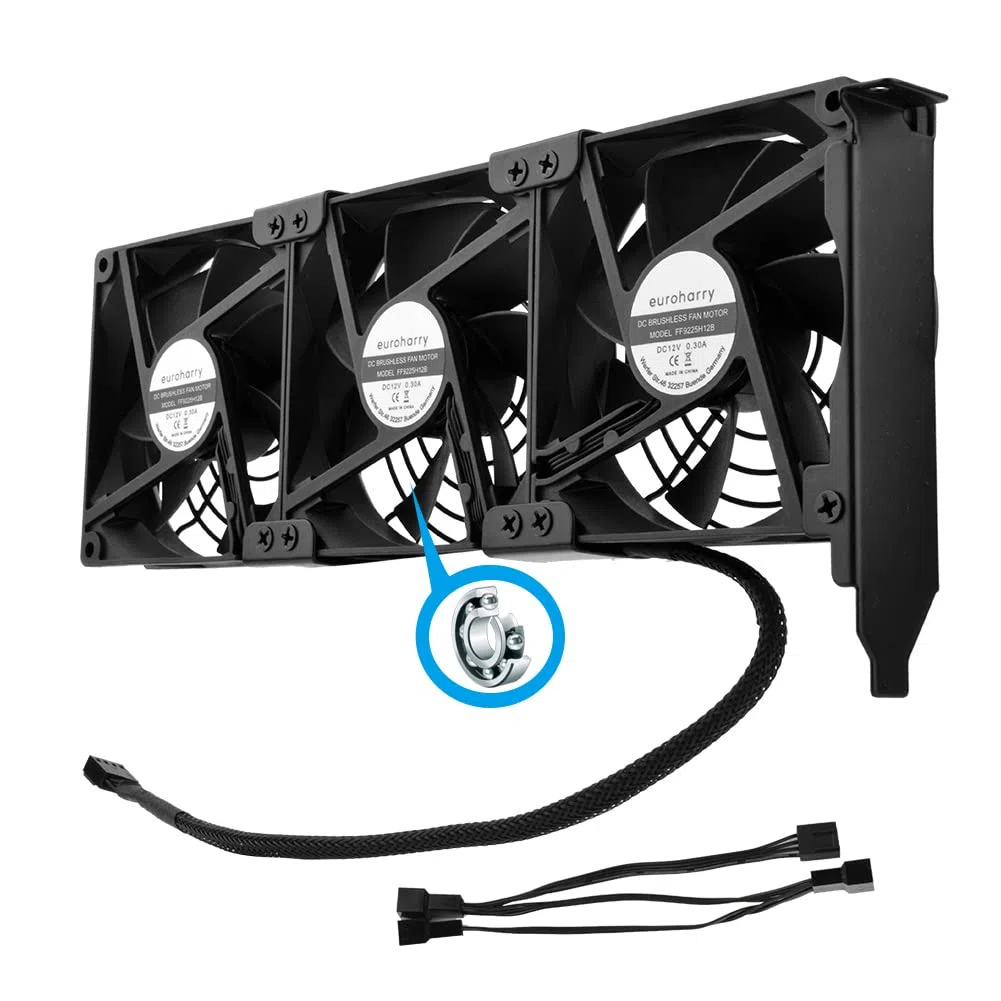 Ventilateur pour carte graphique - 3 ventilateurs PWM de 92 mm - Support PCI