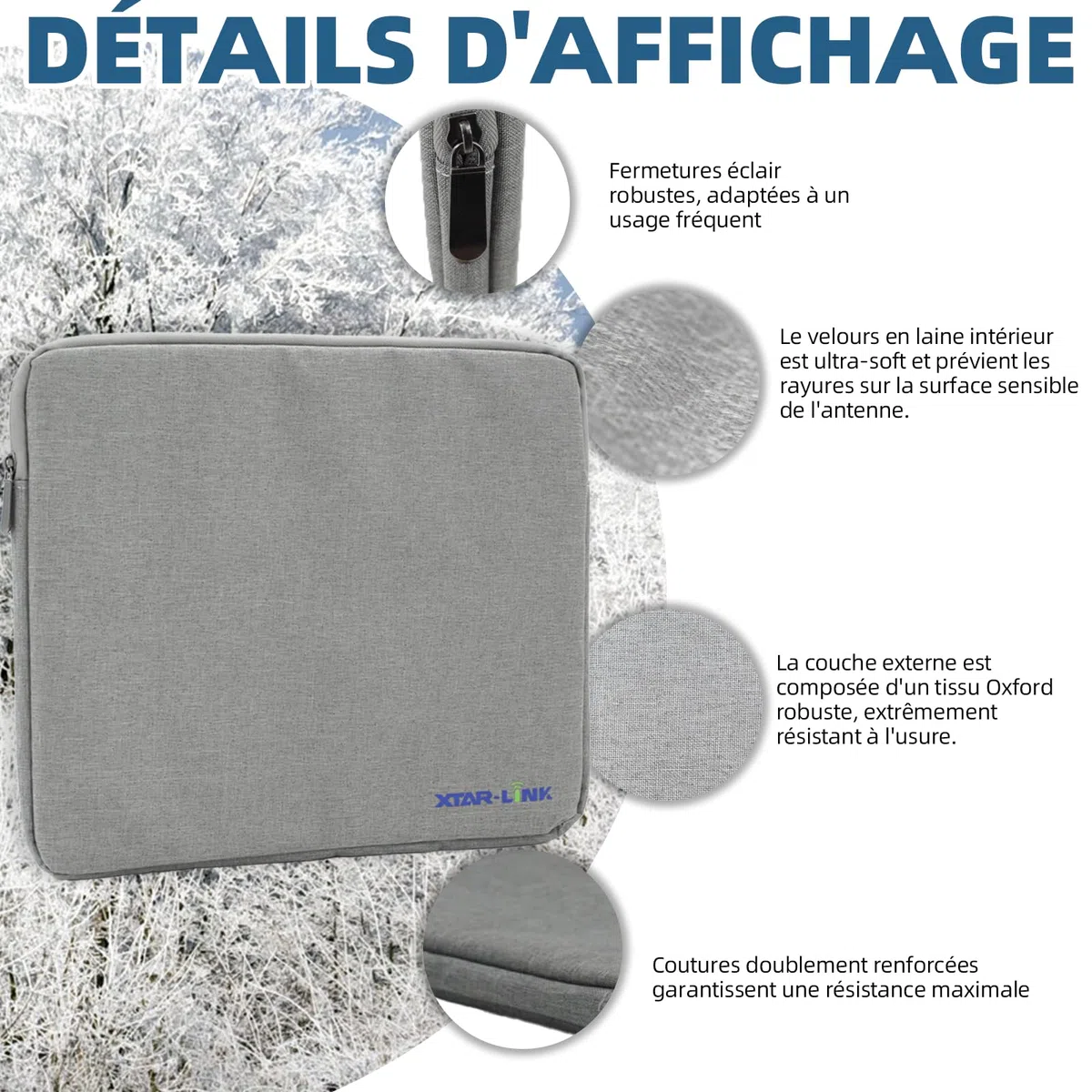 Starlink Mini Dish Sac de transport étanche pour antenne satellite, sac de transport pour camping-car, camping et aventure en plein air, gris, aucun