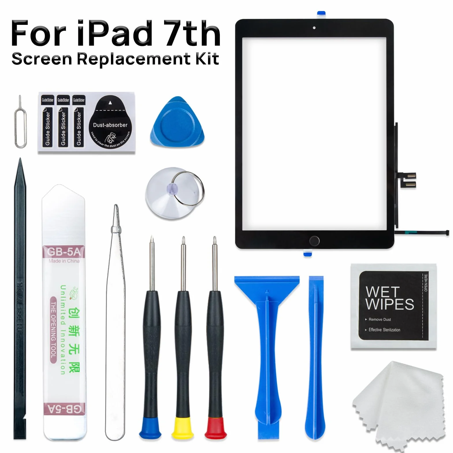 Écran tactile de rechange pour iPad 7 7e/8ème génération 2019 2020 10,2" pour 7ème ou 8ème génération A2197 A2198 A2200, A2270 A2428 A2429 A2430 avec bouton Home