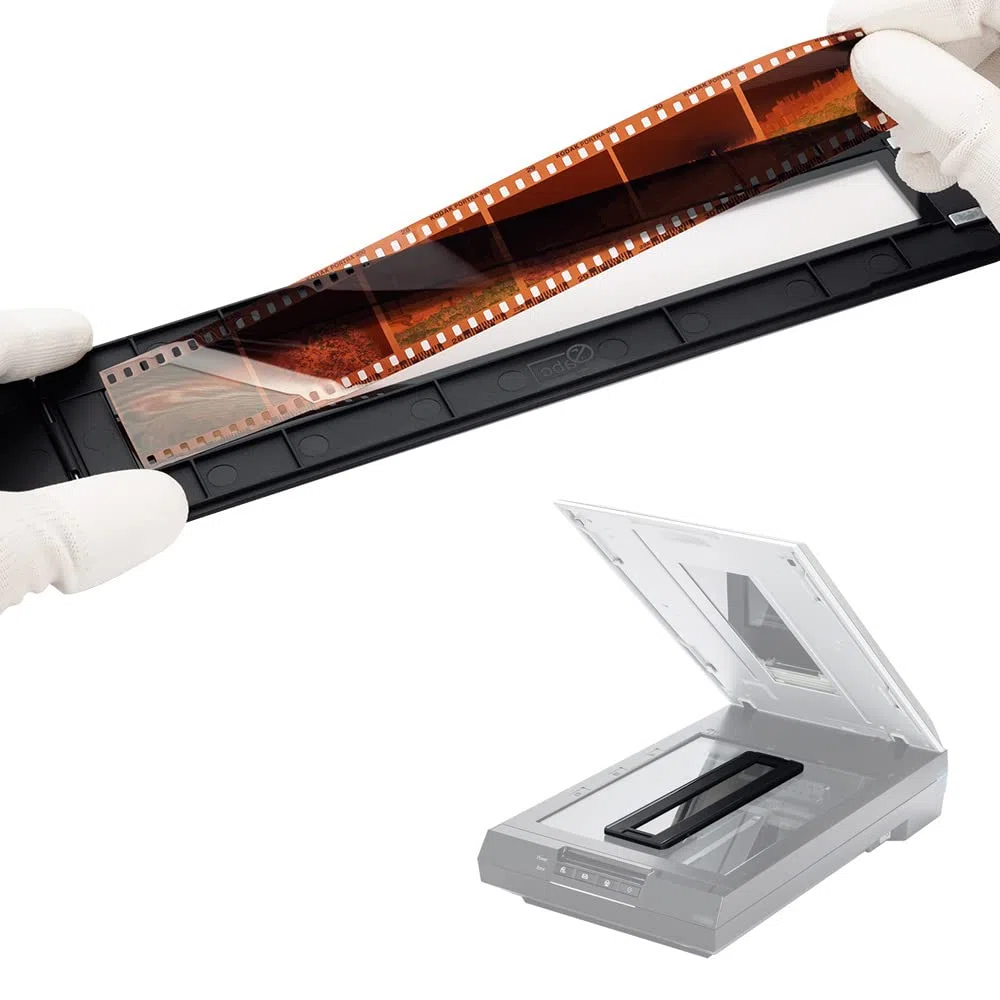 JJC Support Film Négatif 35mm, Support Magnétique Coulissant pour Scanner Films de 24 x 36mm sur Scanner Plat Standard avec Rétroéclairage Zone de Numérisation de l'unité Transparente 228,5 x 27,9mm