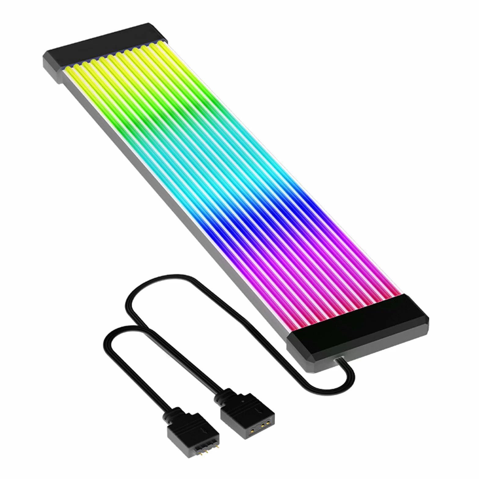 Câble D'extension d'alimentation RVB, Câble d'alimentation de Carte Mère ARGB, Câble d'alimentation synchronisé 5 V 3 Broches avec Tube en Silicone (X12 Wide (pour câble 24