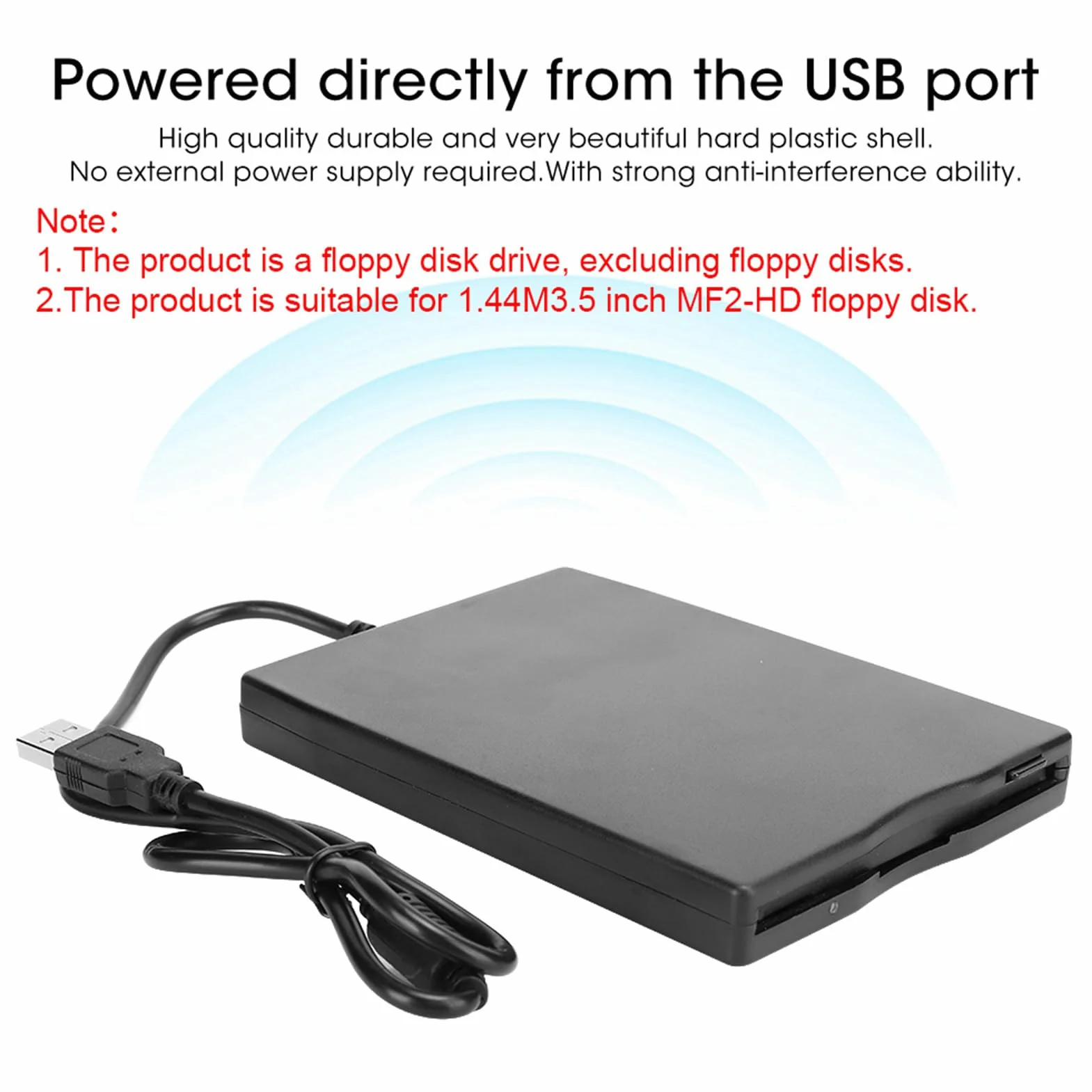 Lecteur de Disquette USB, Lecteur de Disquette Portable 3,5 Pouces, Lecteur de Disquette FDD Externe, Lecteur de Lecteur de Disquette USB pour Ordinateur de Bureau, pour Windows