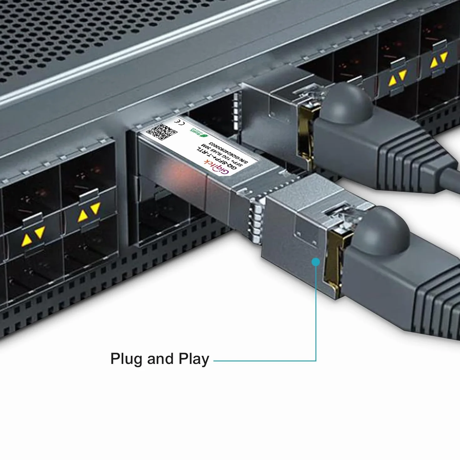 Newest 10GBASE-T SFP+ à RJ45 Transceiver, 10G Module SFP+ vers RJ45 en Cuivre 10G avec Puce Realtek pour Cisco SFP-10G-T-S, Ubiquiti UF-RJ45-10G, Netgear, Supermicro, Linksys, jusqu'à 30m