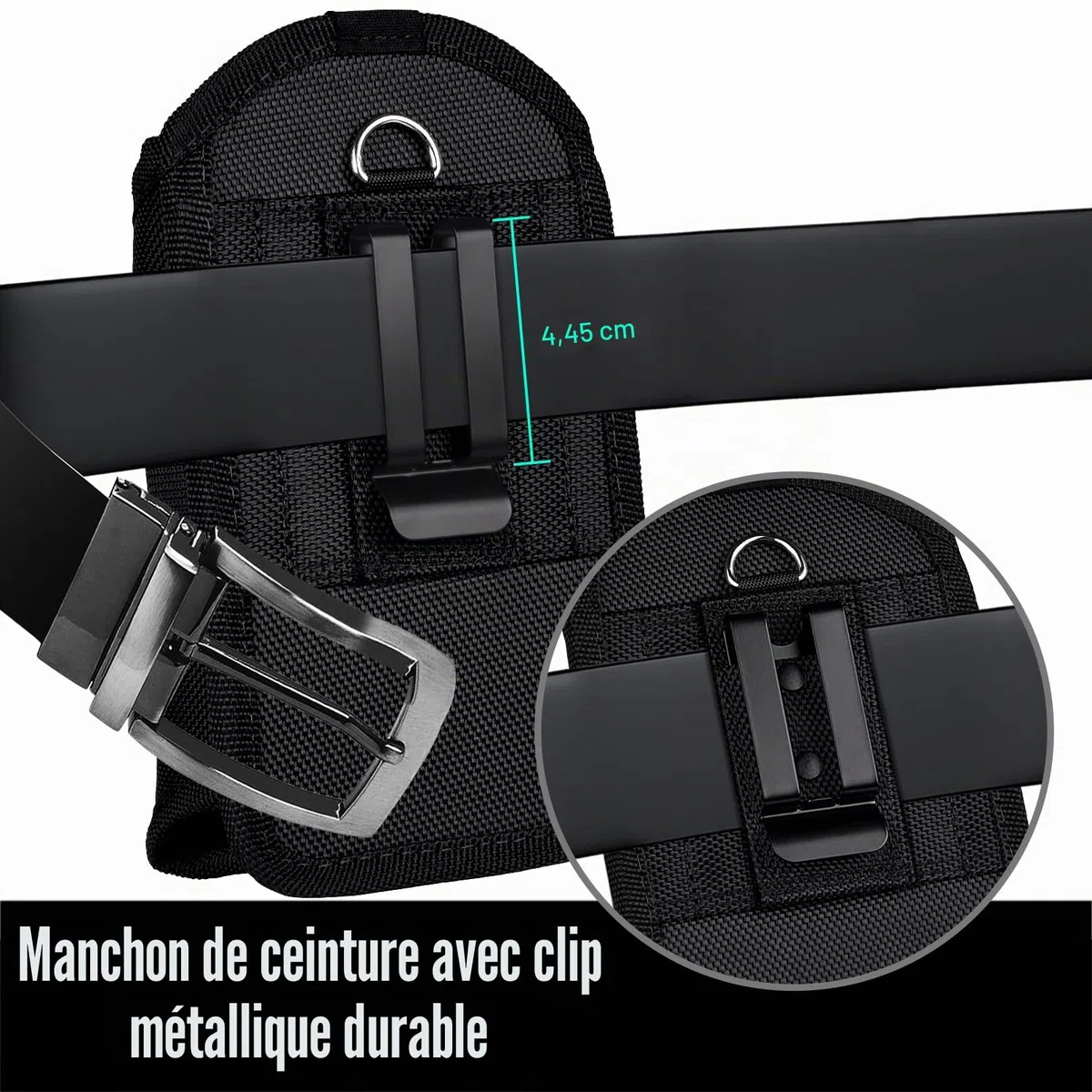Série de poignée d'étui de Scanner – Qualité épaisse, Grande, Robuste, Clip de Ceinture en métal Robuste, Durable, adapté à la Poche, Compatible avec Code-Barres Zebra, Noir