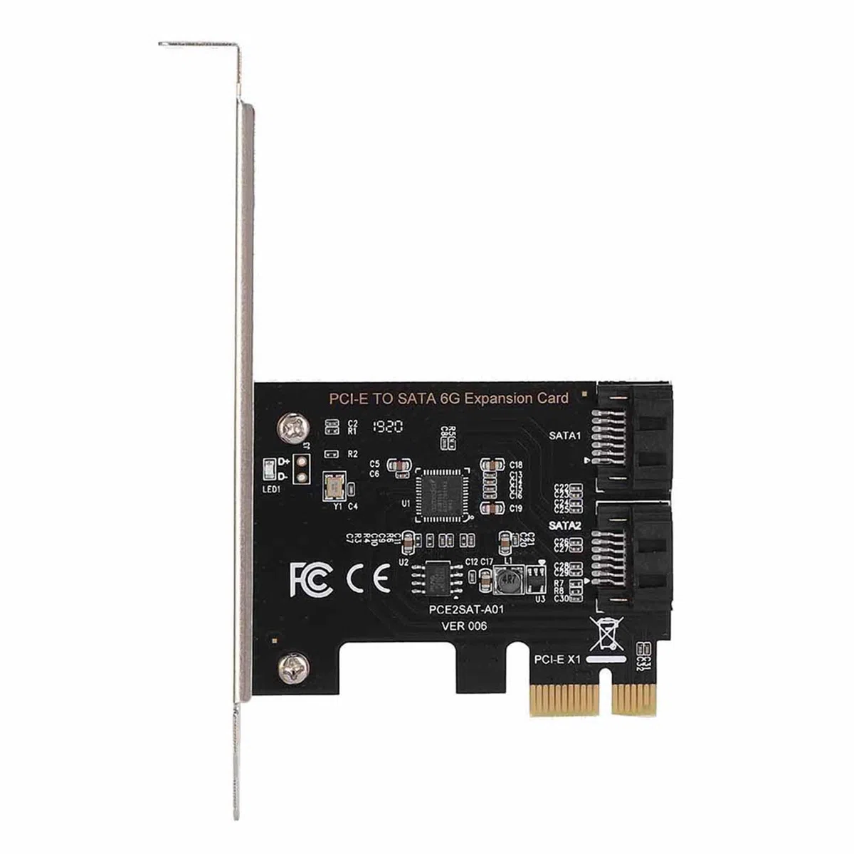 Carte PCI Express, 6 Gbps Cartes d'adaptateur d'extension Cartes PCI-E PCI Express vers SATA 3.0 2 Ports SATA III Adaptateur PCI-E pour XP/7/8, Vista, Mac, Linux, Server2003.