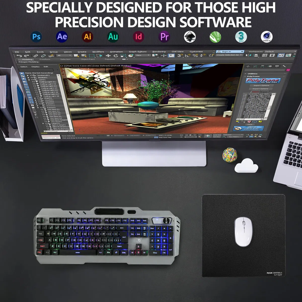 Tapis de Souris de Jeu X-Raypad Aqua Control 2 AC2, Ultra-Haute précision avec Une Vitesse et Une capacité de contrôle parfaites, conçu pour Les Joueurs Fps avec de Faibles exigences en DPI