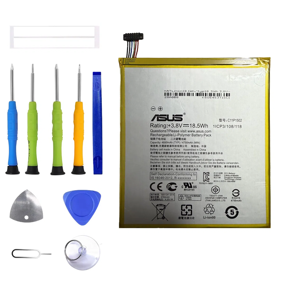 C11P1502 Batterie de rechange pour Asus ZenPad 10, Z300C, P023, ZenPad 10.1 C11P1502 (1ICP3/108/118) avec jeu d'outils