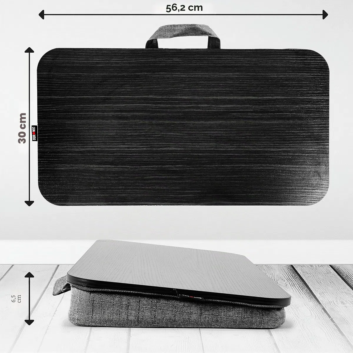 Duronic DML412 Plateau pour Ordinateur Portable Table à Poser sur Les Genoux Lit Canapé Coussin incliné Ergonomique Confortable Télétravail Travail Lecture Dessin devoirs études