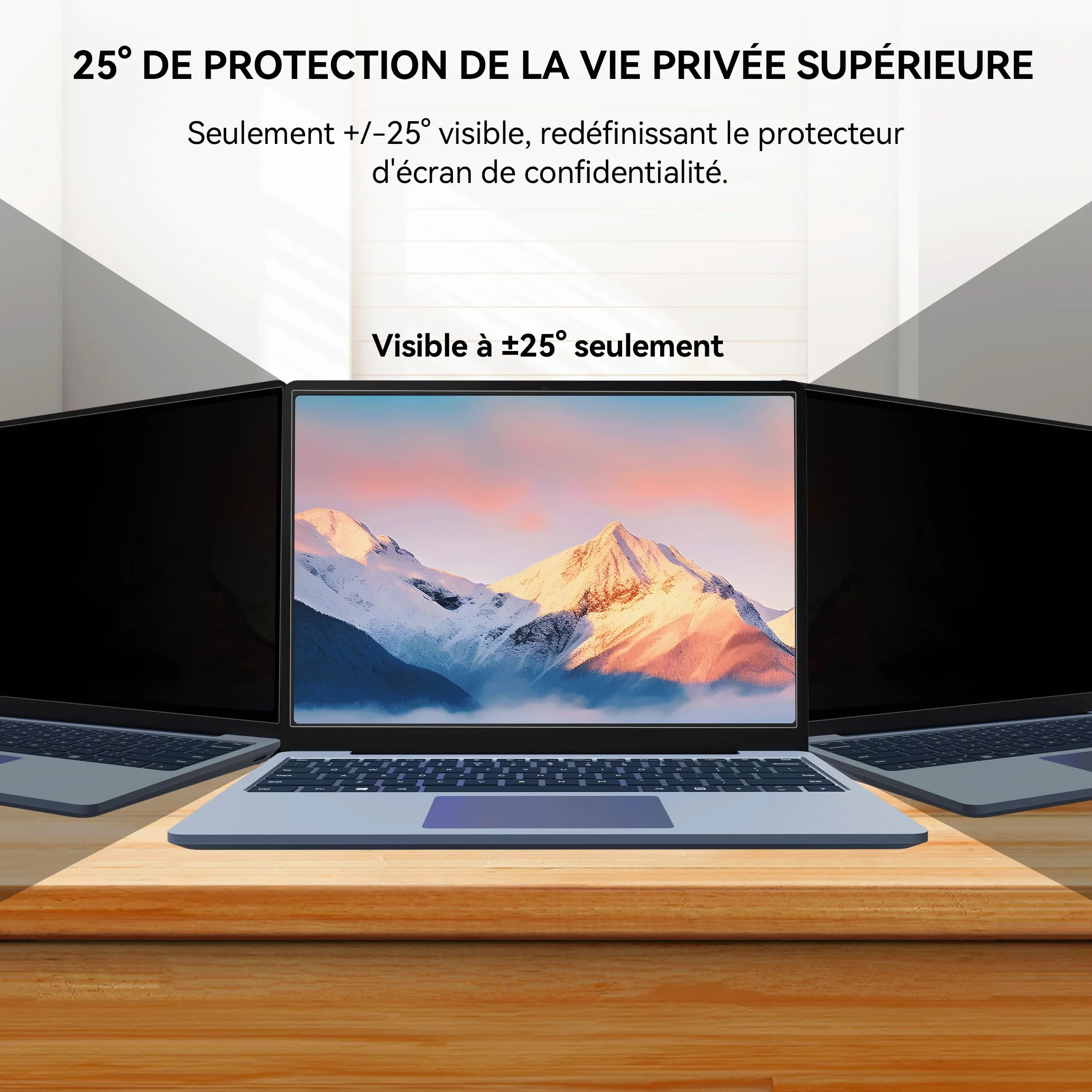 Filtre de Confidentialité 13,3 Pouces 16:10, Film Ecran Ordinateur Portable Compatible avec HP/Dell/Acer/Lenovo/Thinkpad/Envy, Amovible Anti Espion/Lumiere Bleue Protection Ecran Laptop