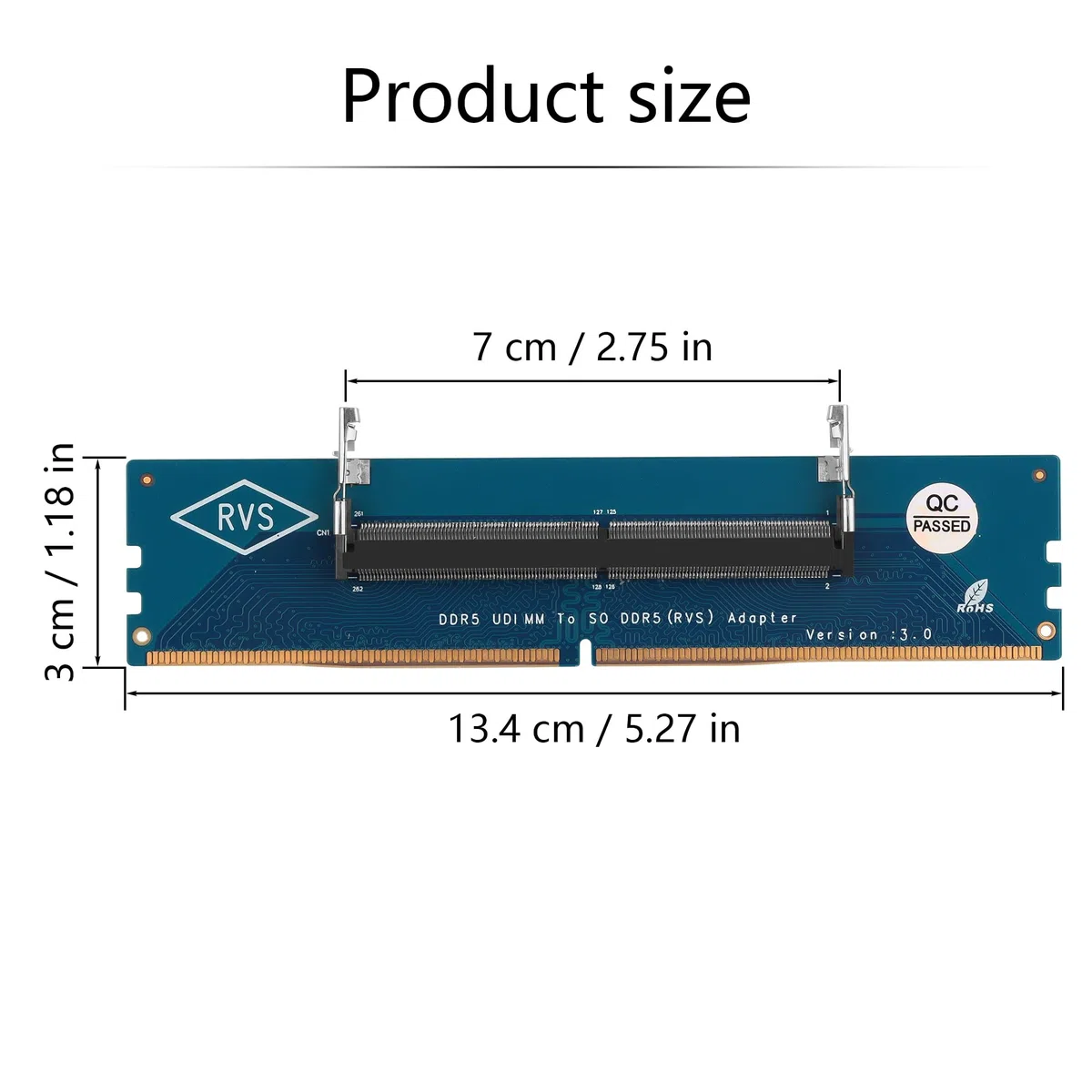 GINTOOYUN Desktop ddr5 to Laptop ddr5 Carte Adaptateur ddr5 U - DIMM to So ddr5 (RVS) Adaptateur, Module de mémoire ddr5 pour Ordinateur de Bureau et Ordinateur Portable