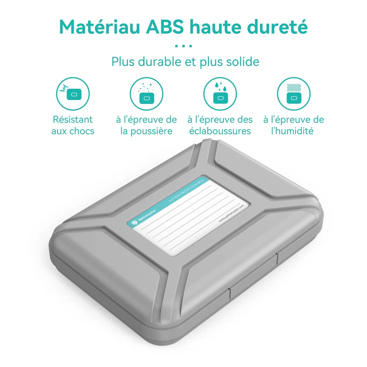 Yottamaster Etui de Protection Disque Dur 3,5 Pouces Antistatique Antichoc Anti poussière (Un Ensemble de 5)