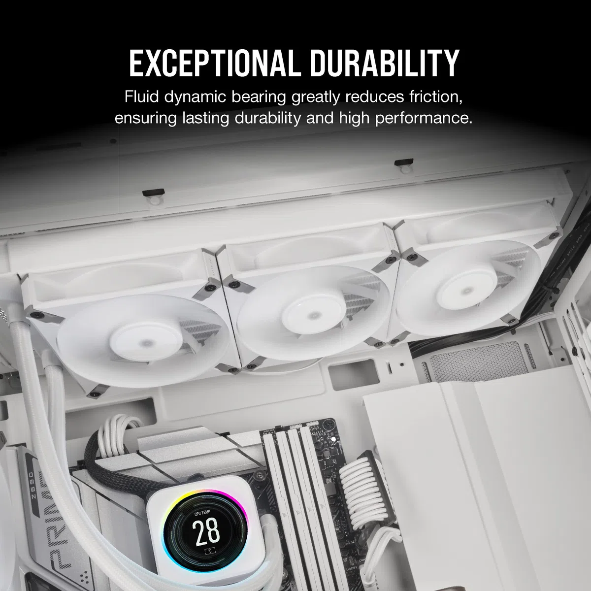Corsair iCUE AF120 RGB ELITE 120mm PWM Kit de Trois Ventilateurs - Huit LED RGB Par Ventilateur - Technologie AirGuide - Palier Fluid Dynamic - Contrôleur iCUE Lighting Node CORE Inclus - Noir