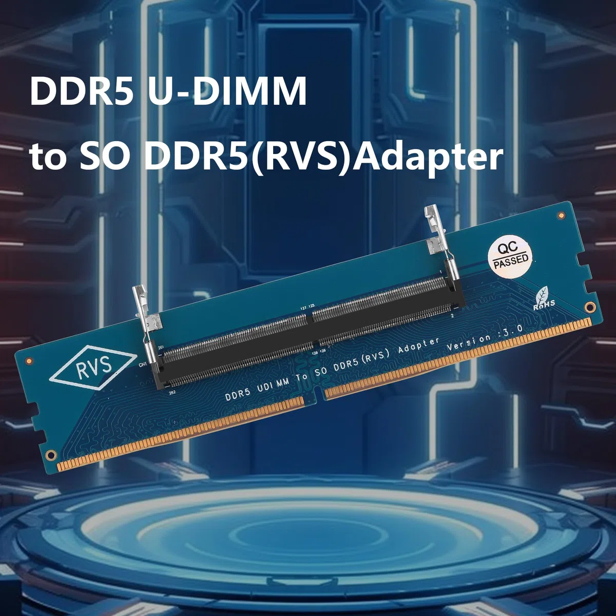 GINTOOYUN Desktop ddr5 to Laptop ddr5 Carte Adaptateur ddr5 U - DIMM to So ddr5 (RVS) Adaptateur, Module de mémoire ddr5 pour Ordinateur de Bureau et Ordinateur Portable