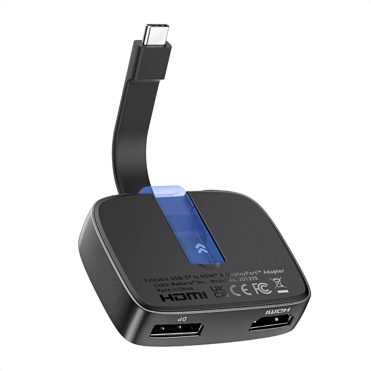 Cable Matters Adaptateur portable 8K ou double 4K 60Hz USB C vers HDMI et DisplayPort - Compatible Thunderbolt 4/USB-4 pour DELL XPS, Surface Pro, MacBook (macOS prend en charge un seul écran étendu)