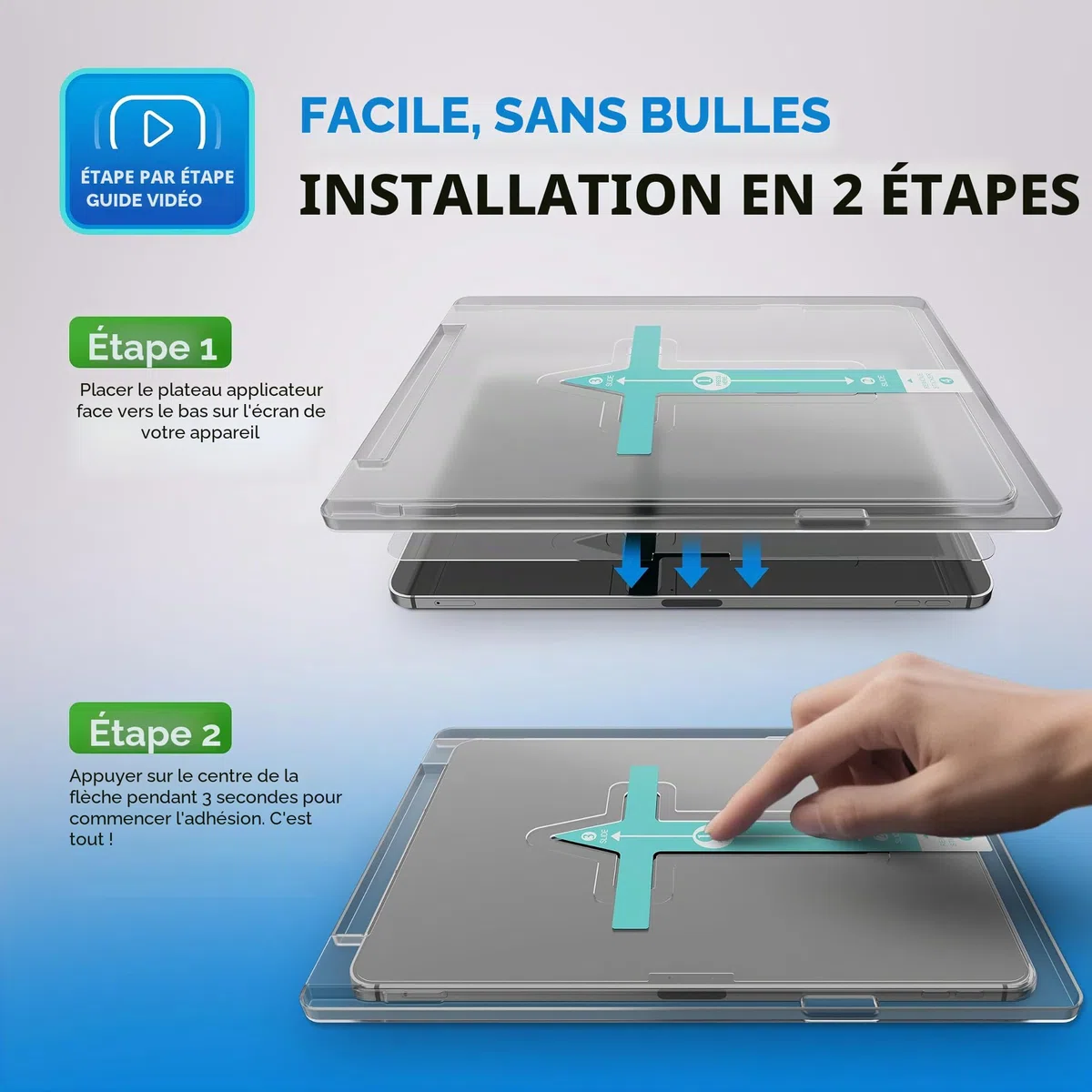 Deppa Verre Trempé avec iPad Air 13 Inch M4/M3/M2 (2026/2025/2024, 8th/7th/6th Gen) kit d’installation facile – compatible Face ID & Apple Pencil, couverture complète
