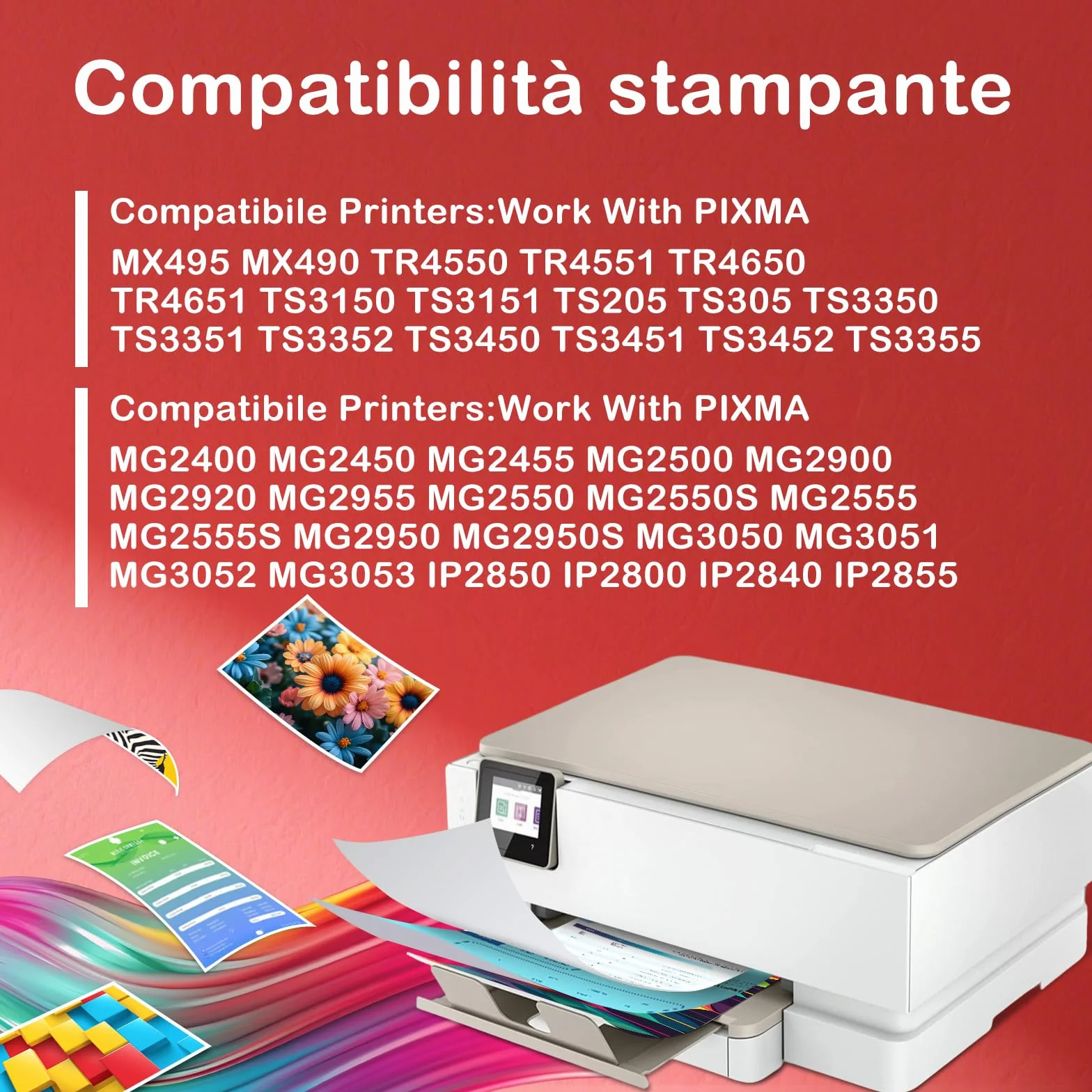 545XL 546XL Cartouches d'encre de Rechange pour Canon 545 546 XL - Lot de Plusieurs Cartouches pour MX490, MX495, MG2550s, MG2550, TS3150, TS3151, TS3350, TR4550, TR4551