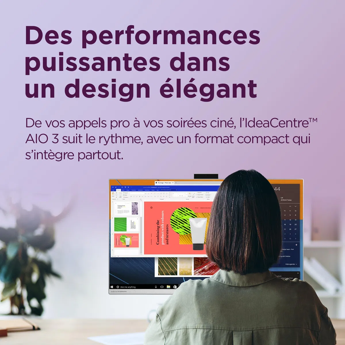 Lenovo IdeaCentre AIO 3 27ALC6 - Ordinateur de Bureau Tout-en-Un 27" FHD (AMD Ryzen 7 7730U, 16 Go RAM, 512 Go SSD, Graphique AMD Radeon, Windows 11 Home) Clavier AZERTY et Souris - Blanc