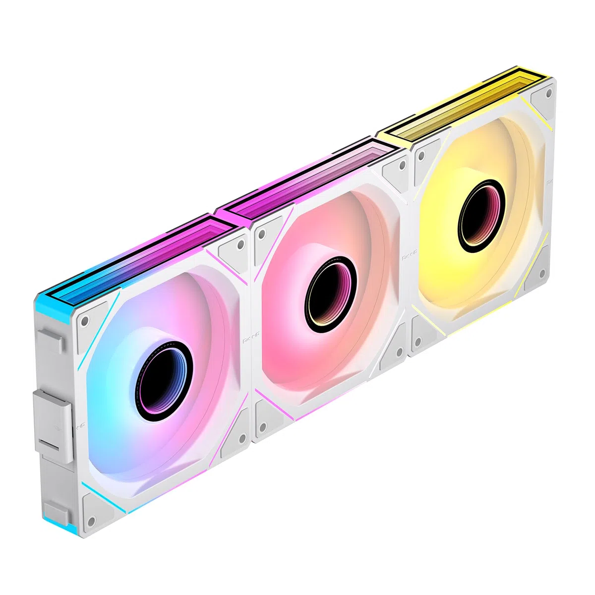 TZMRIT Interstellar-V1 Daisy Chain RGB UNI Ventilateur PC 120mm 3 Pièces 2000RPM/58.36CFM Miroir infini 5V3PIN ARGB et 12V4PIN PWM Ventilateur Blanc