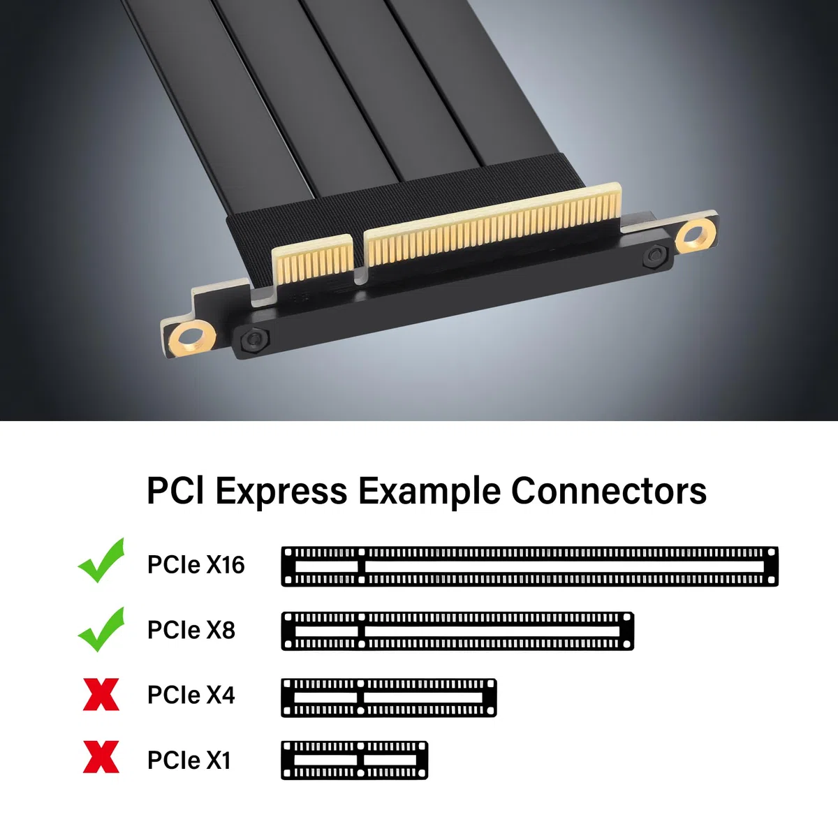 SinLoon Câble d'extension PCIe 3.0 X8 PCI-E 8X mâle vers femelle 25 cm (90 degrés M/F)