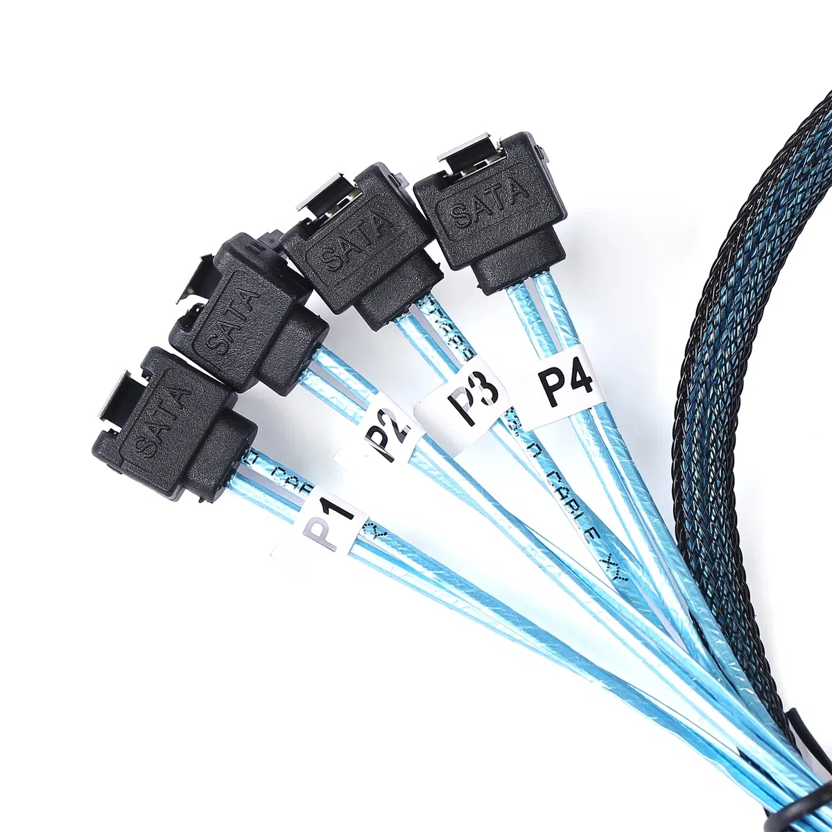 ADCAUDX SFF-8643 vers SATA : 0,5 m Mini SAS vers SATA 90 degrés angle droit vers l'avant câble de dérivation Mini SAS HD SFF 8643 contrôleur vers disque dur (1,6 FT)