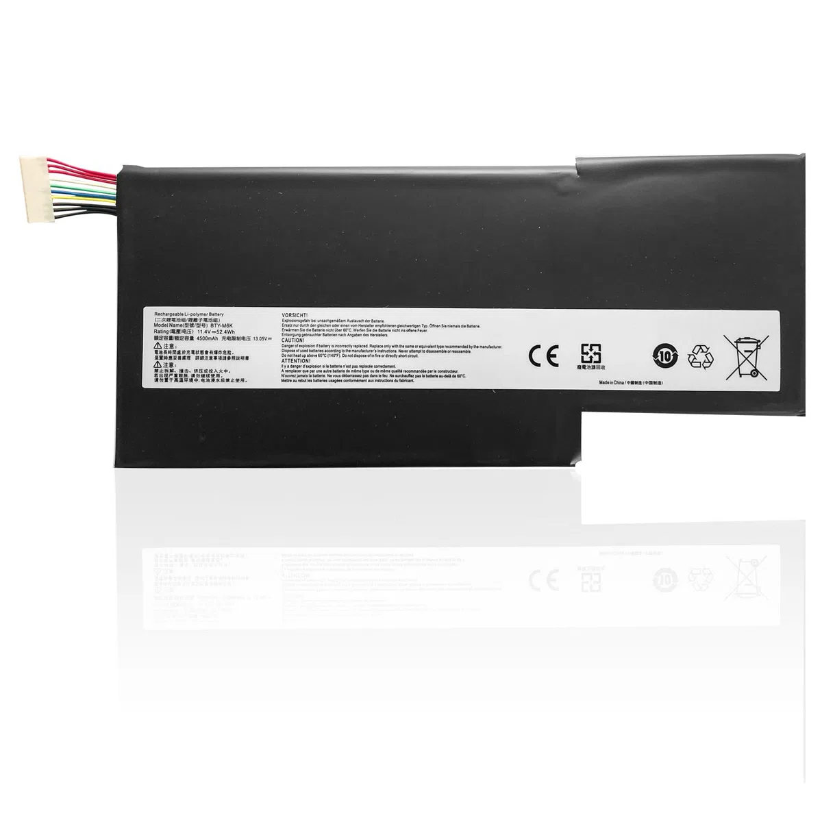 BTY-M6K Remplacement de la Batterie d'ordinateur Portable pour MSI Stealth Pro GS63VR 7RG 7RG-005 GF63 Thin 8RC 8RD 9SC 9SCXR 8RD-050NL 010ES GF75 Thin 3RD 8SC 8RD 8RC 8RX 9SC(11.4V 4500mAh/52.4Wh)