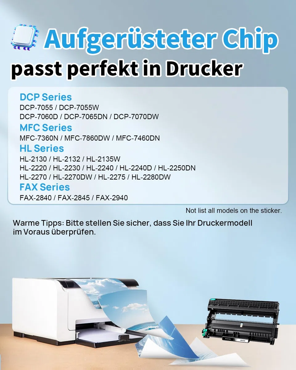 Yowell DR2200 Tambour Compatible pour Brother DR2200 DR-2200 pour Brother HL-2240 HL-2240D HL-2250DN HL-2270DW HL-2132 HL-2130 DCP-7060 DCP-7060D DCP-7055 DCP-7070DW (Tambour DR 2200)