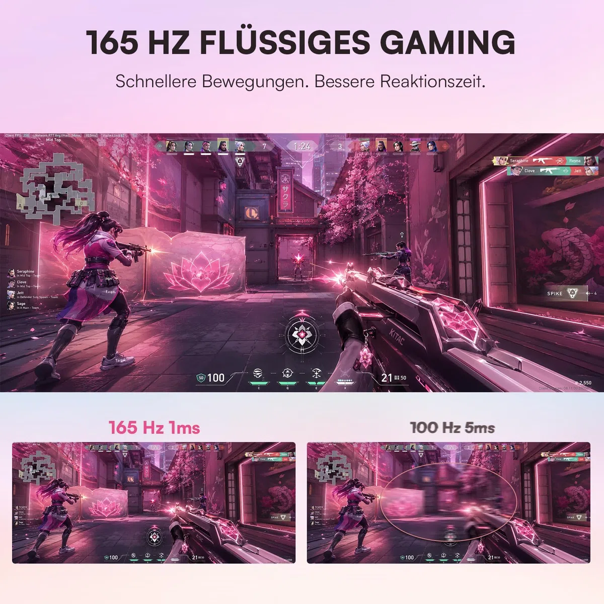 Great voell Écran PC Gamer Incurvé 34 Pouces Rose, UWQHD(3440 x1440), 165Hz, 1500R, Moniteur Gaming Ultrawide 21:9, FreeSync, Dalle VA 127% sRGB, HDR10, HDMI 2.0, DP 1.4, PIP/PBP, VESA
