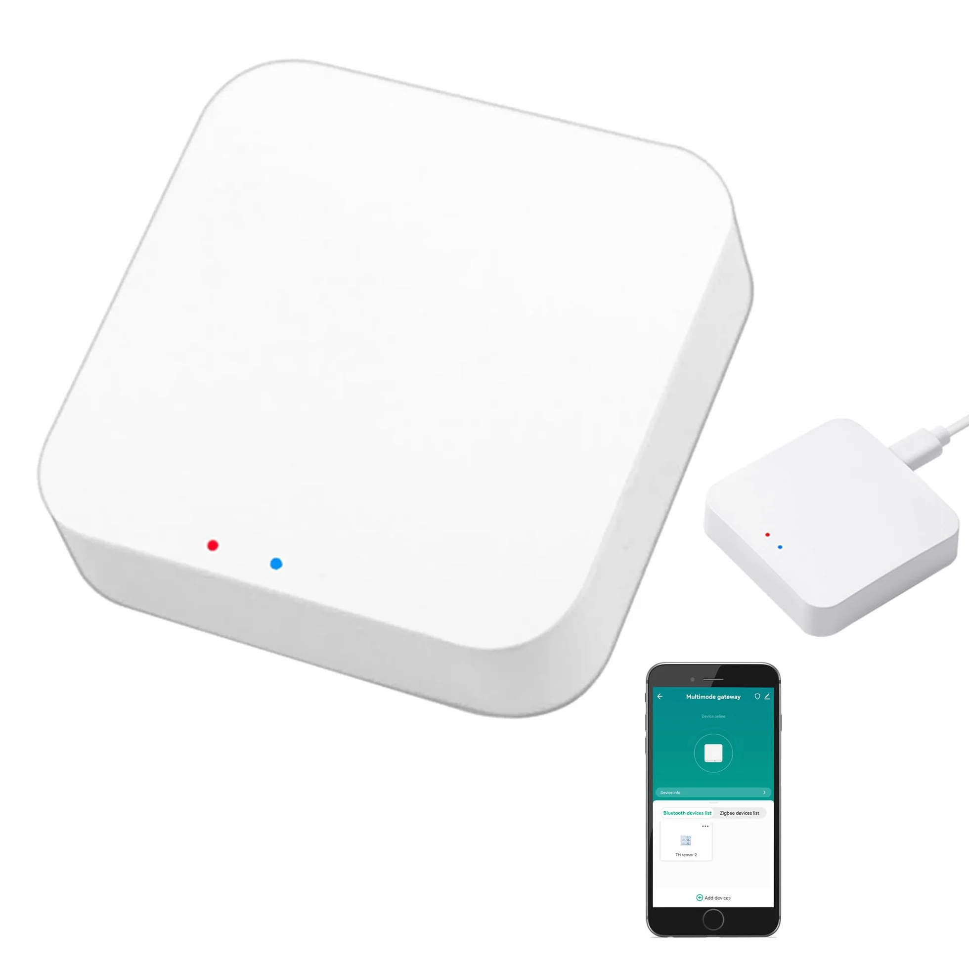 Passerelle multimode intelligente : ZigBee 3.0, Bluetooth et Mesh Hub, télécommande par application, pont passerelle intelligent sans fil Smart Home avec contrôle vocal via Alexa/Google Home