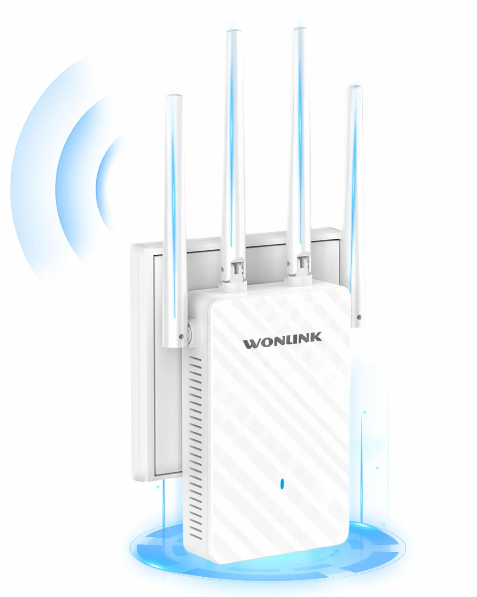 Répéteur WiFi Puissant AC1200 Mbps, Amplificateur WiFi Puissant Double Bande WiFi Extender avec 4 Antennes, Port Ethernet, Couvre jusqu'à 100 m², Compatible avec Toutes Les Box Internet