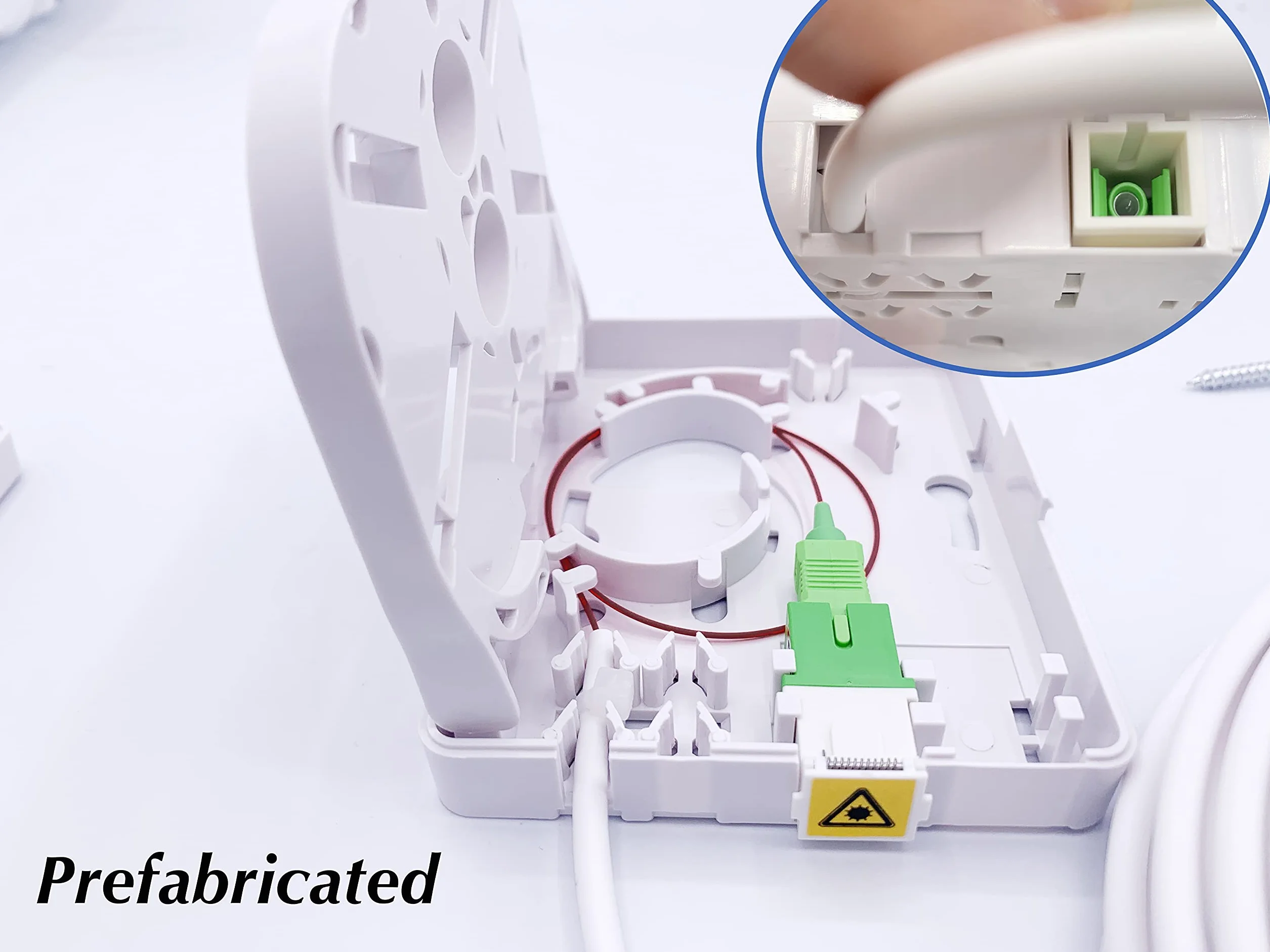 Elfcam - 20 Mètres Cable Fibre Optique Renforcé SC/APC à SC/APC Simplex Monomode (Diamètre: 3,0mm), Equipé d'une PTO, Rallonge Utilisée pour Déplacer le Boîtier Fibre, Sans la Moindre Perte de Débit