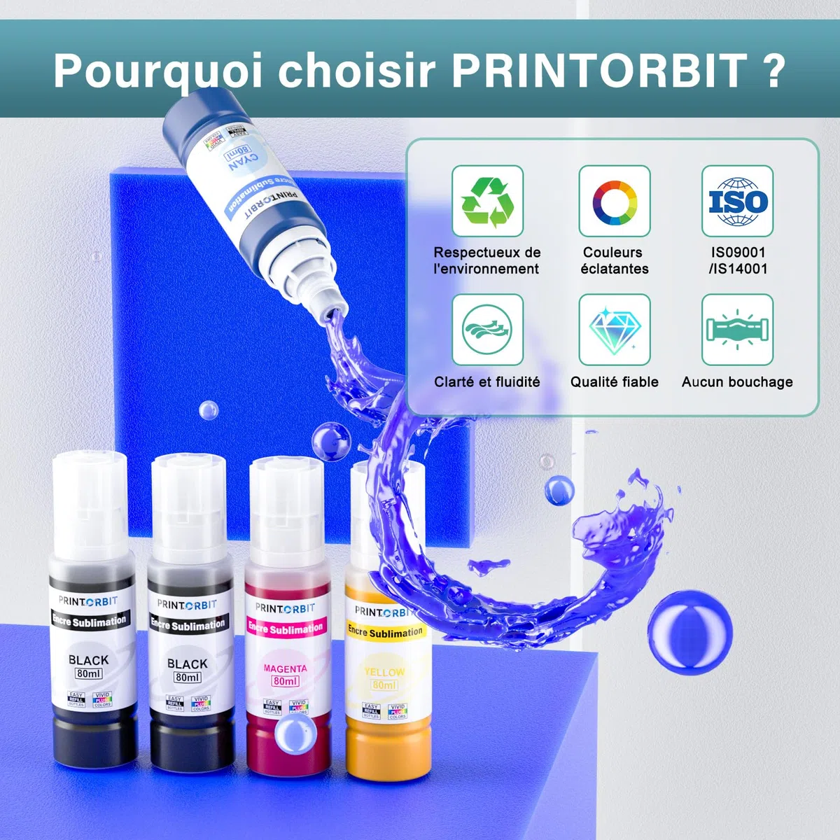 Encre Sublimation Compatible pour Epson ET-1810 ET-2861 ET-2810 ET-2856 ET-2865 ET-2870 ET-2860 ET-2861 ET-2862 ET-2864 ET-2871 F100,Encre De Sublimation pour Eco Tank ET-2815